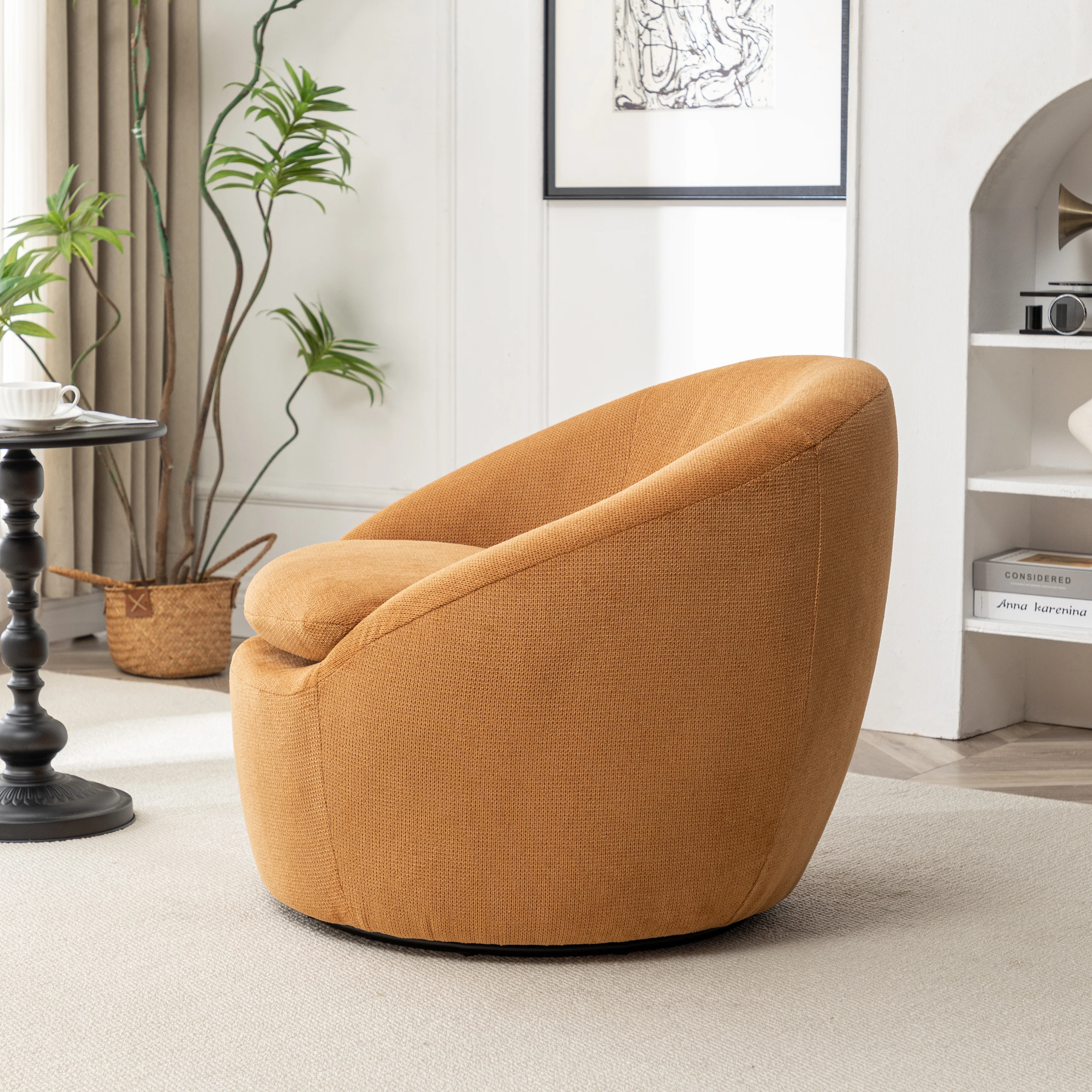 Winnie Modern Teddy Fabric Swivel Barrel Chair - Image 37