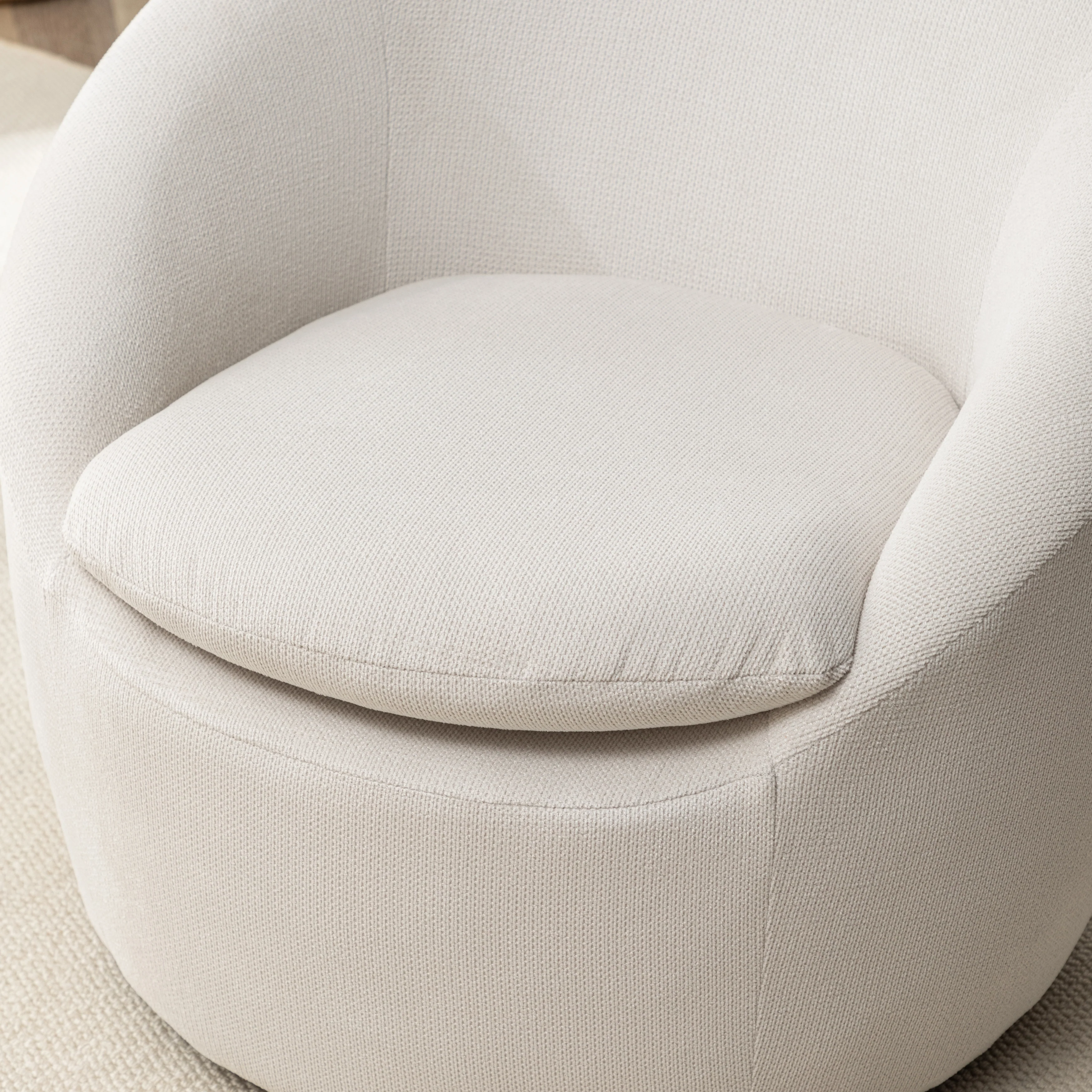 Winnie Modern Teddy Fabric Swivel Barrel Chair - Image 9