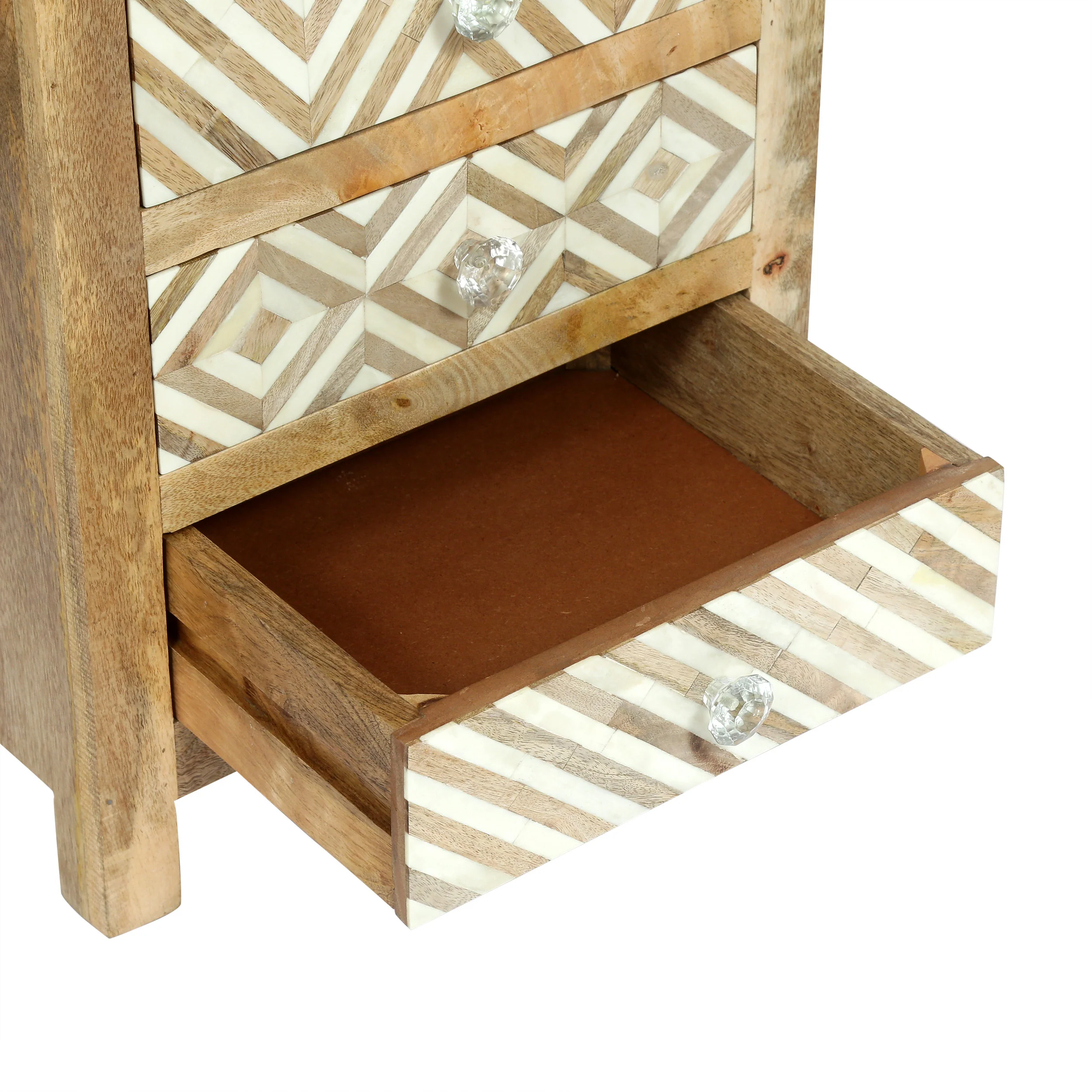 Wood with Bone Inlay Nightstand - Image 11