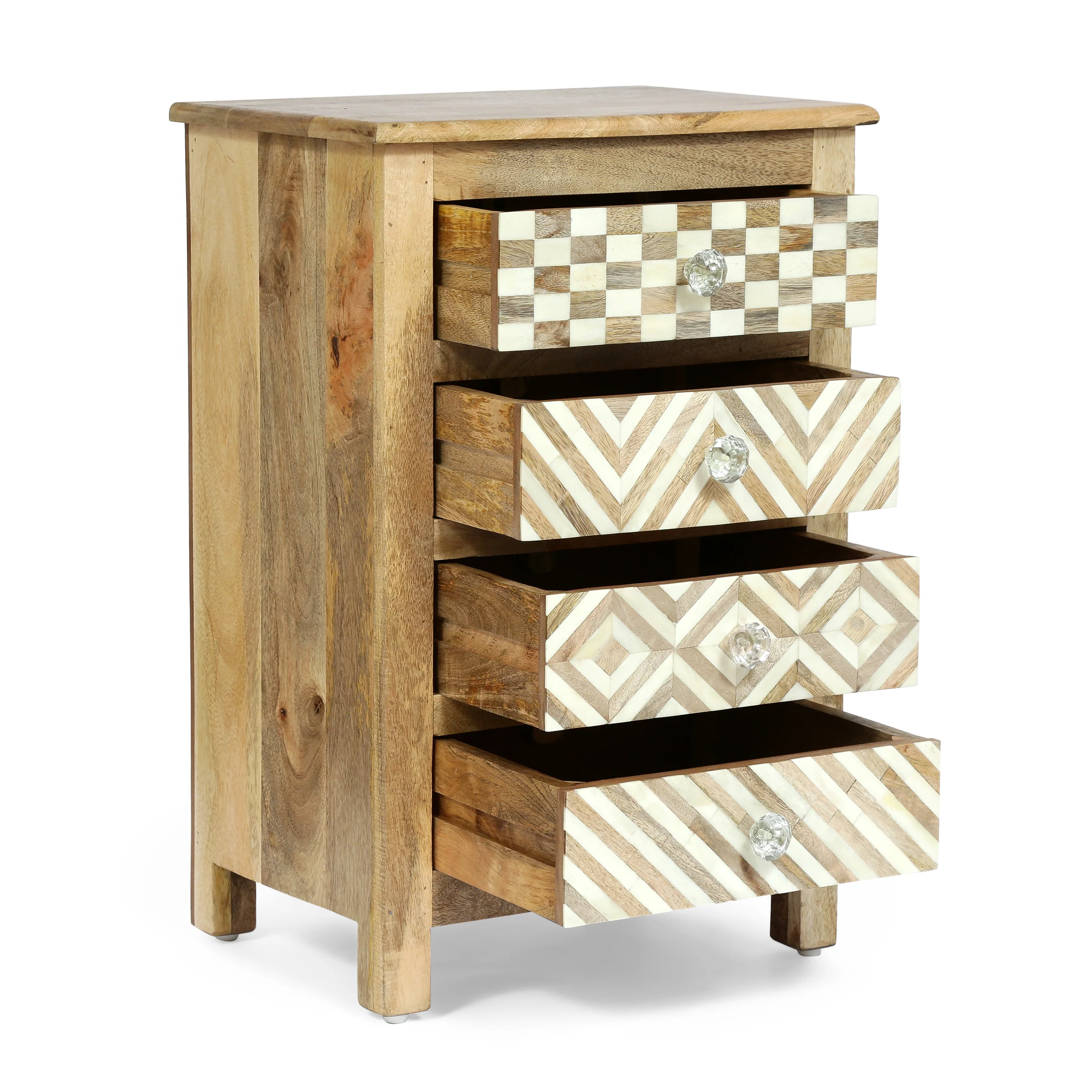 Wood with Bone Inlay Nightstand - Image 6