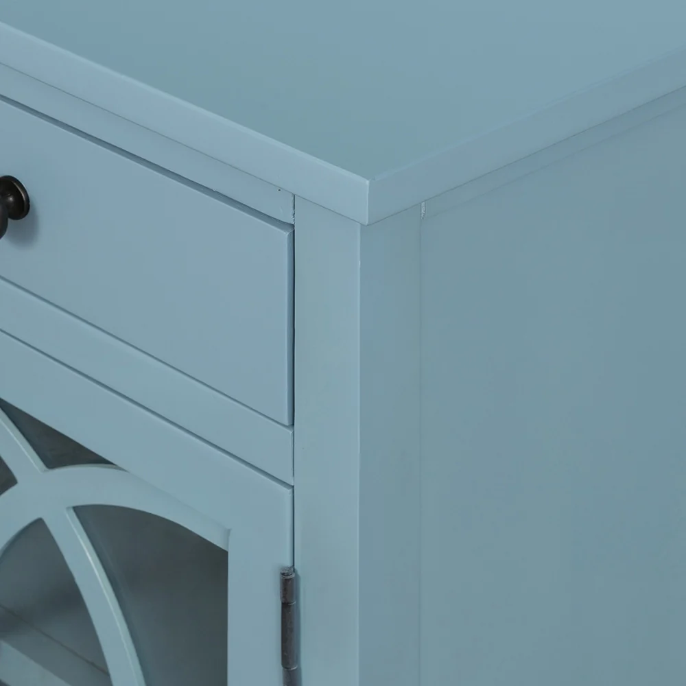 Wooden Desk with Glass Door and 2 Drawers - Image 12
