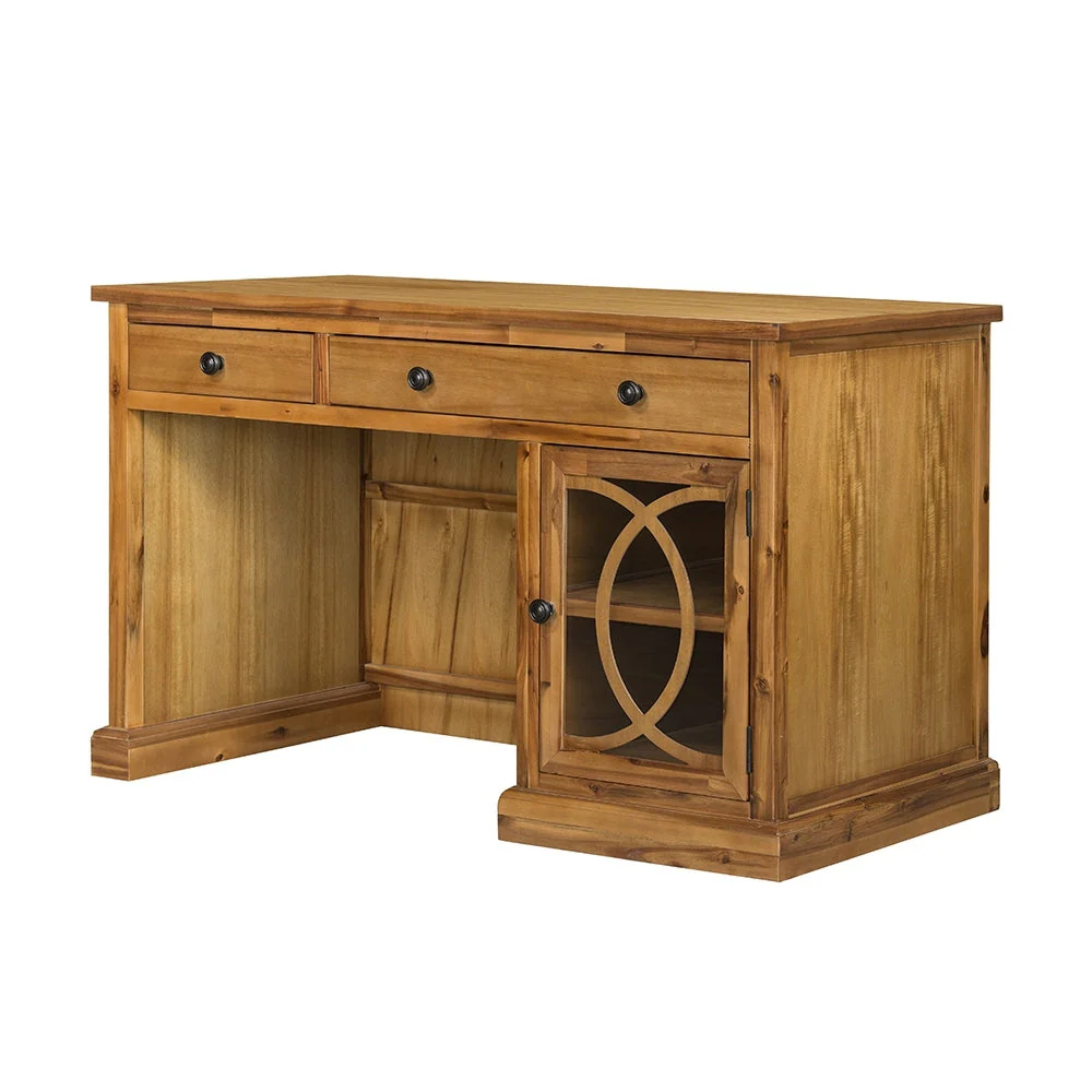 Wooden Desk with Glass Door and 2 Drawers - Image 17