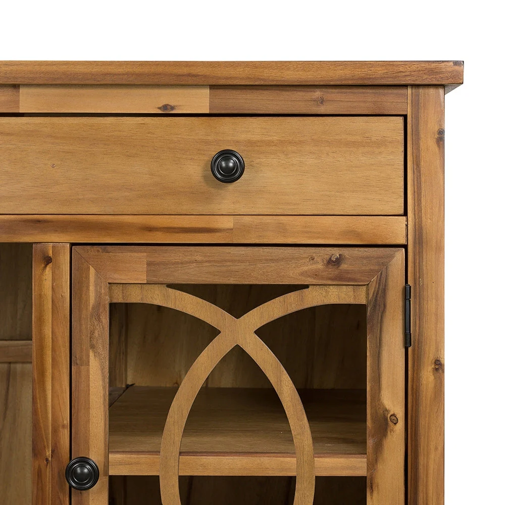 Wooden Desk with Glass Door and 2 Drawers - Image 20