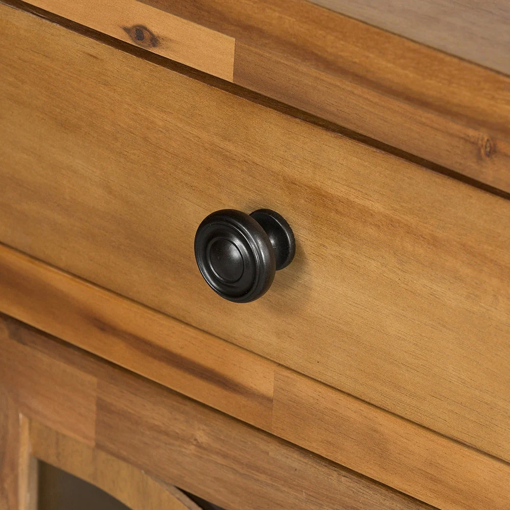 Wooden Desk with Glass Door and 2 Drawers - Image 22