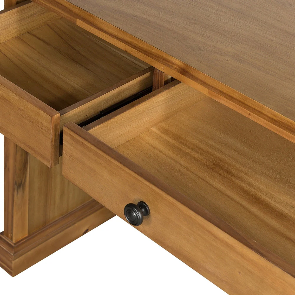 Wooden Desk with Glass Door and 2 Drawers - Image 23