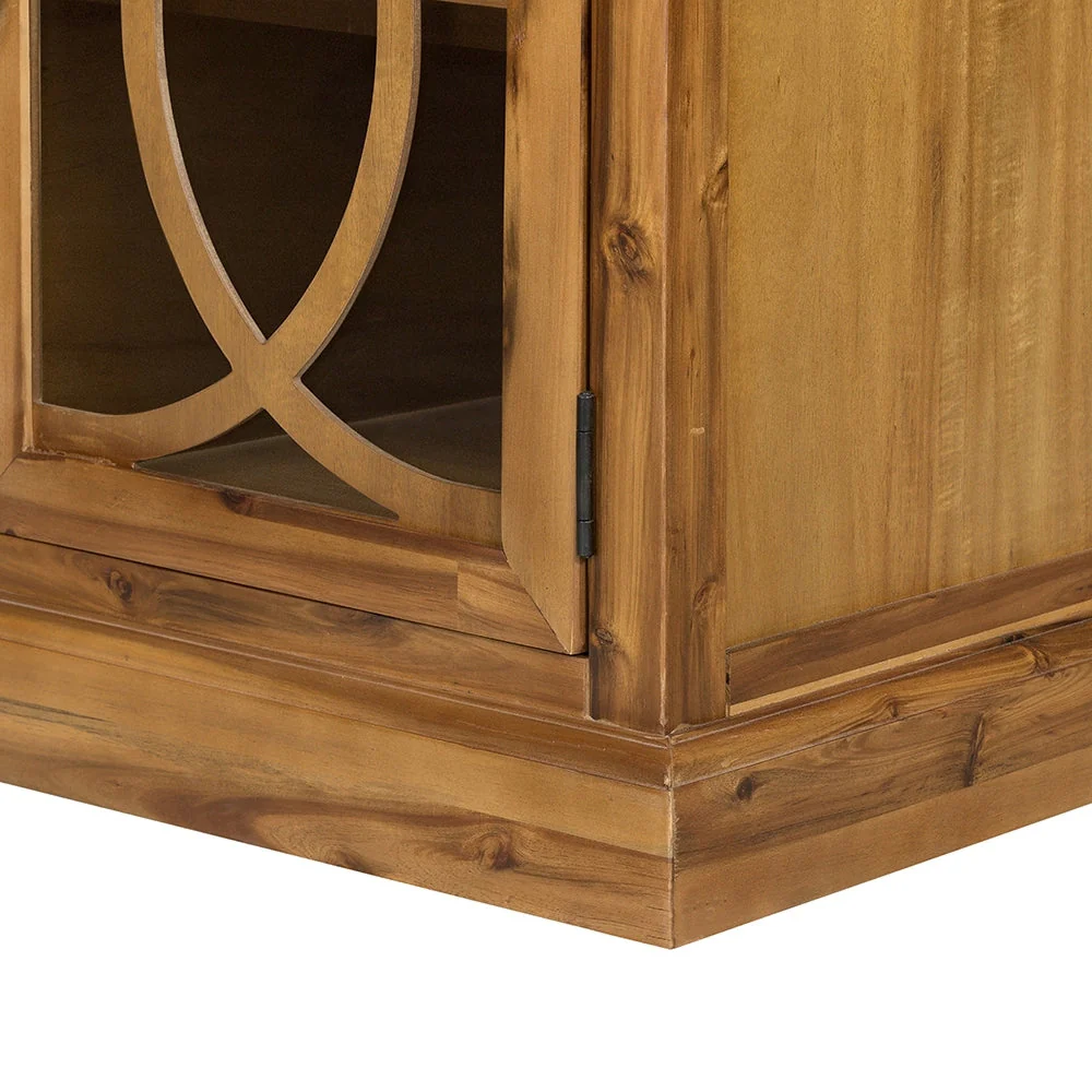 Wooden Desk with Glass Door and 2 Drawers - Image 24