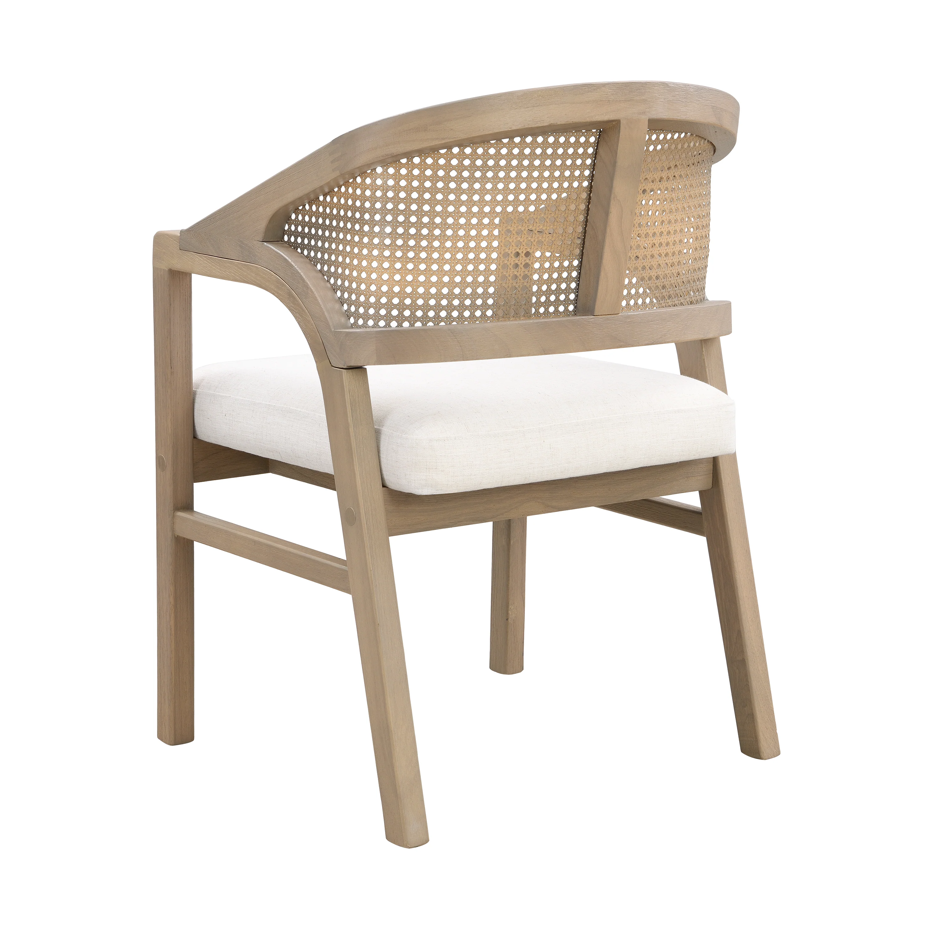 Wooden Frame Dining Chair with Rattan Back, Set of 2 - Image 10
