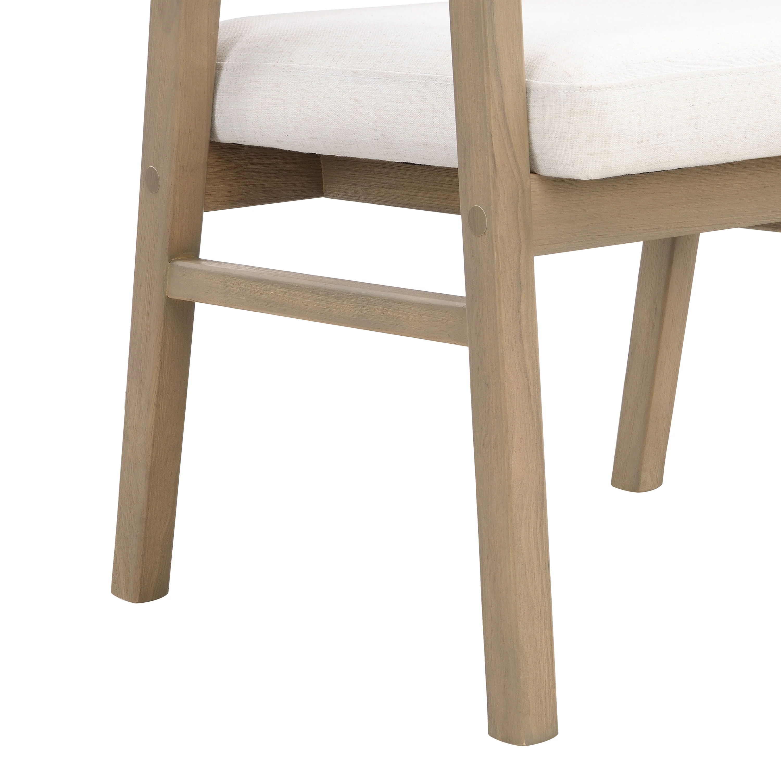Wooden Frame Dining Chair with Rattan Back, Set of 2 - Image 11