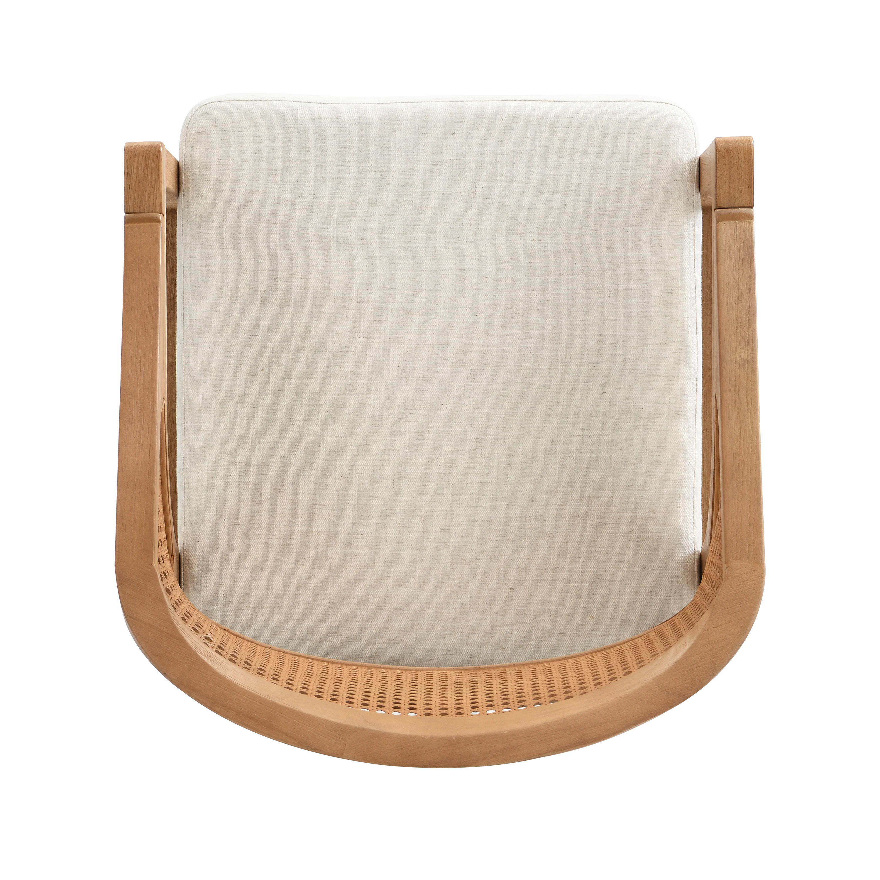 Wooden Frame Dining Chair with Rattan Back, Set of 2 - Image 20