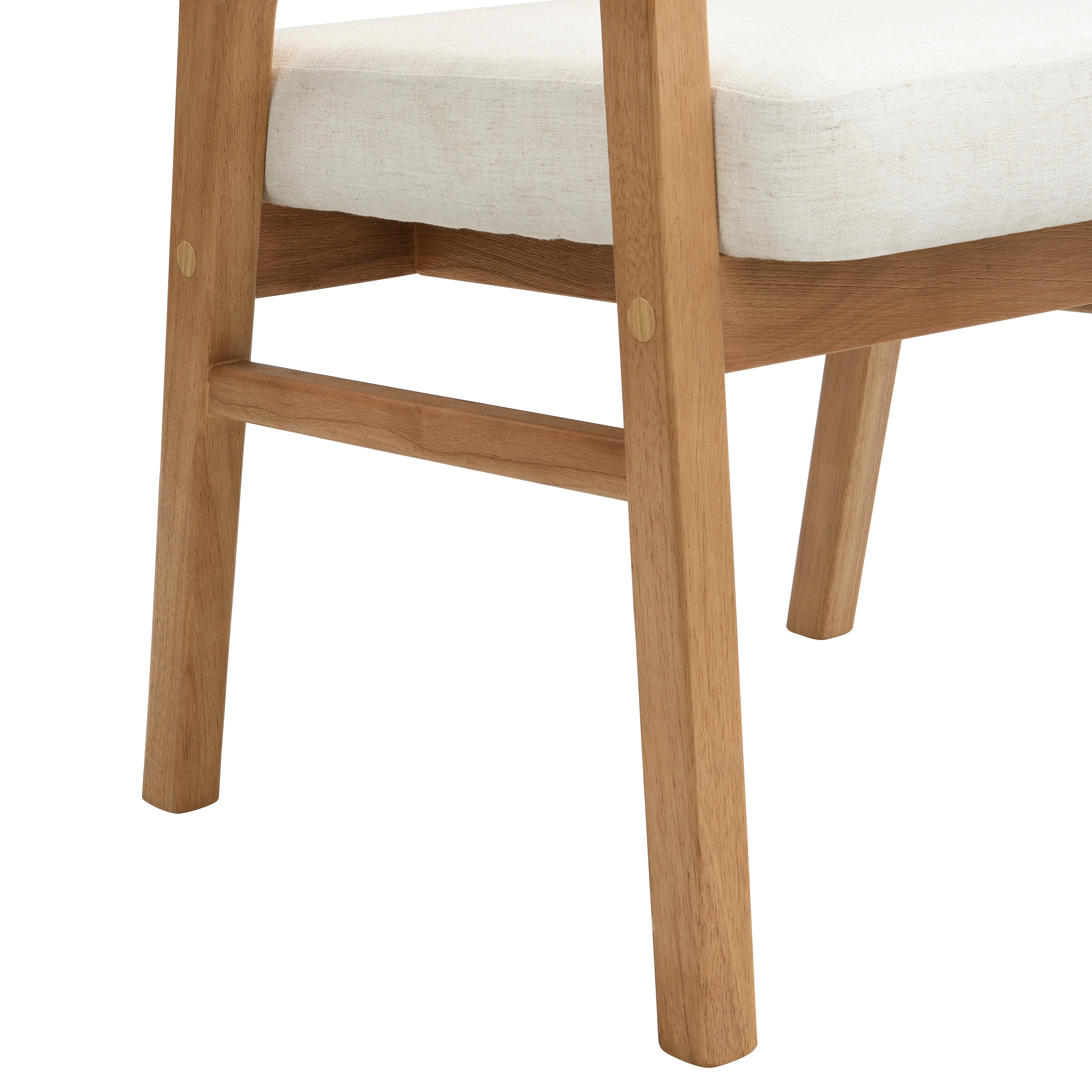 Wooden Frame Dining Chair with Rattan Back, Set of 2 - Image 21