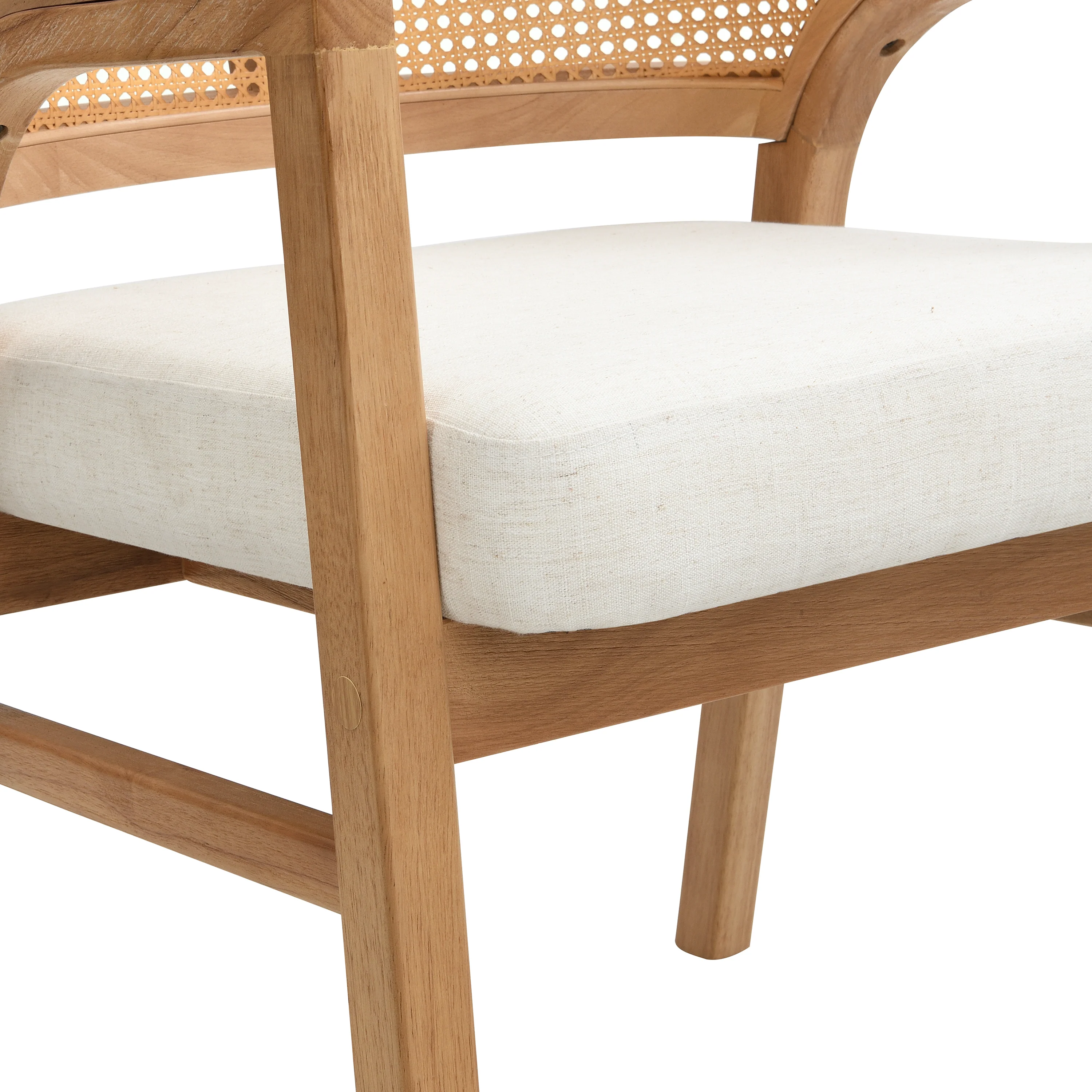 Wooden Frame Dining Chair with Rattan Back, Set of 2 - Image 22