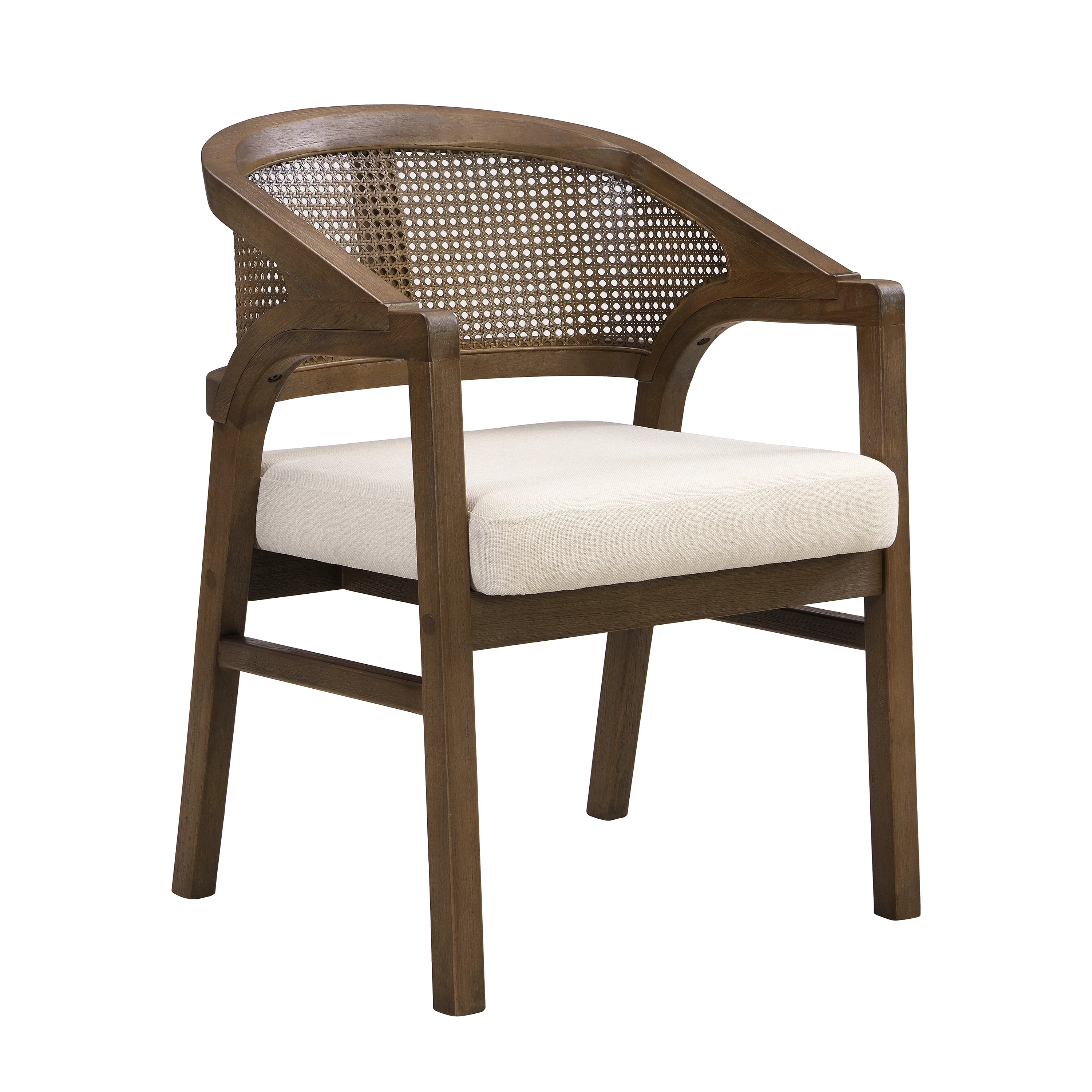 Wooden Frame Dining Chair with Rattan Back, Set of 2 - Image 28