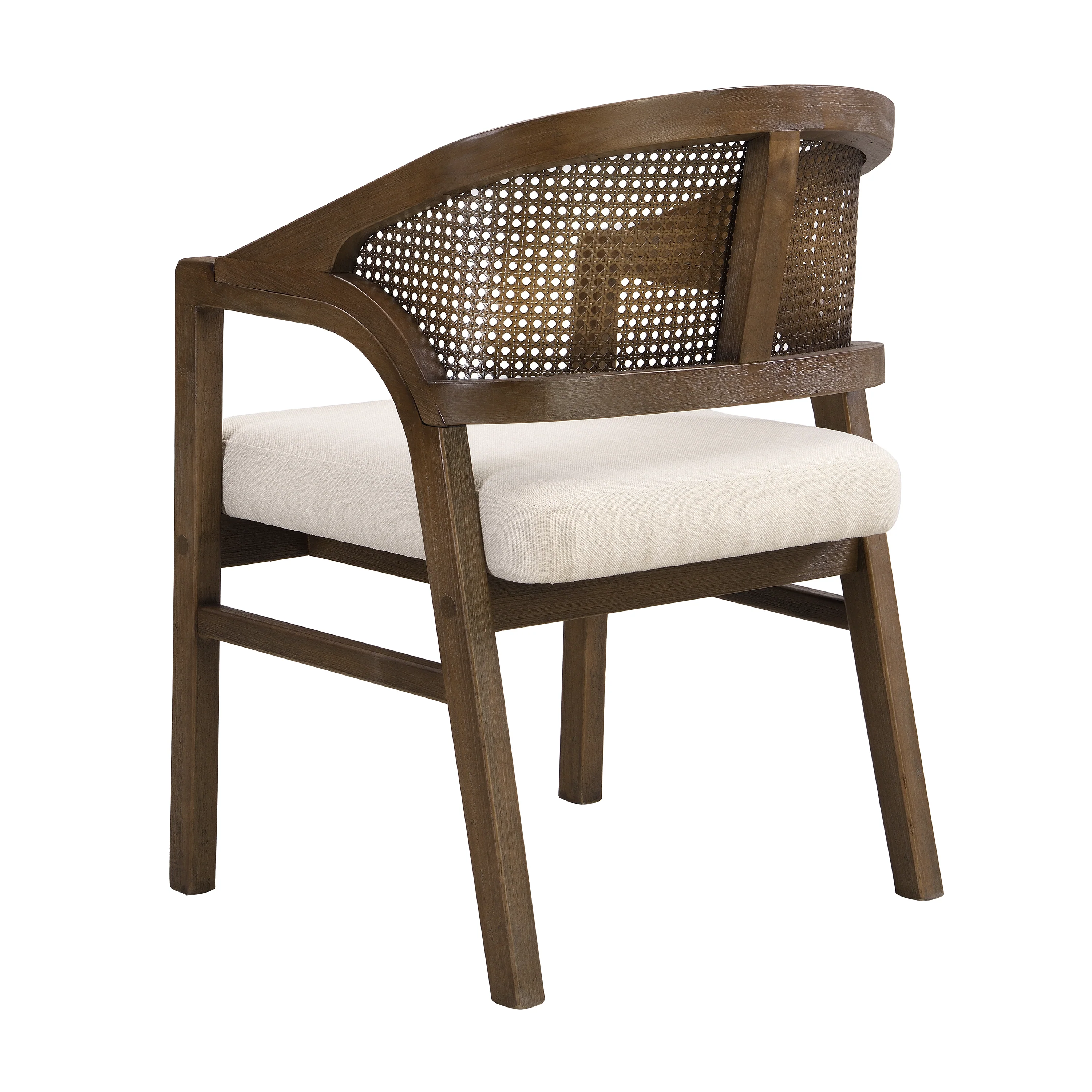 Wooden Frame Dining Chair with Rattan Back, Set of 2 - Image 29