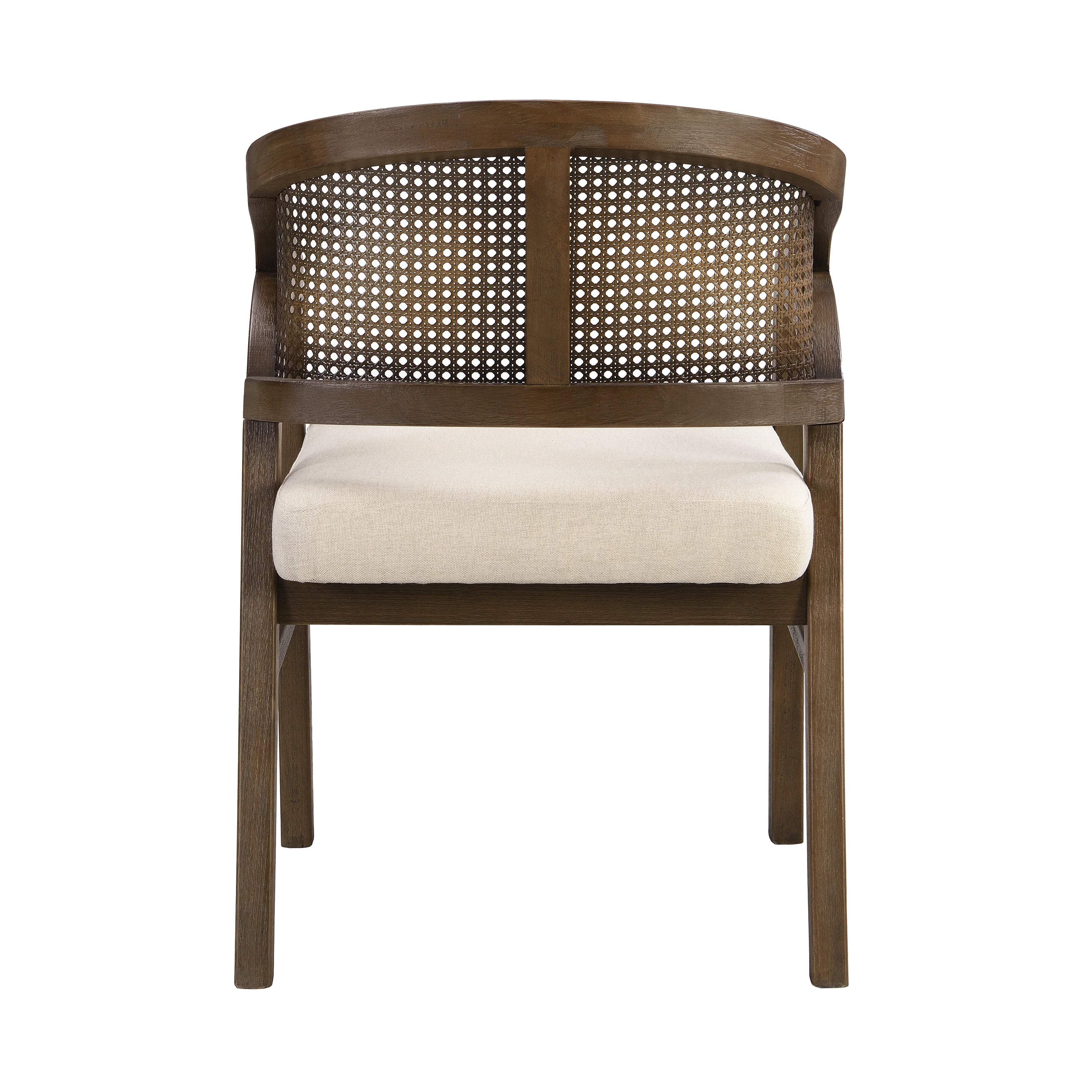 Wooden Frame Dining Chair with Rattan Back, Set of 2 - Image 30