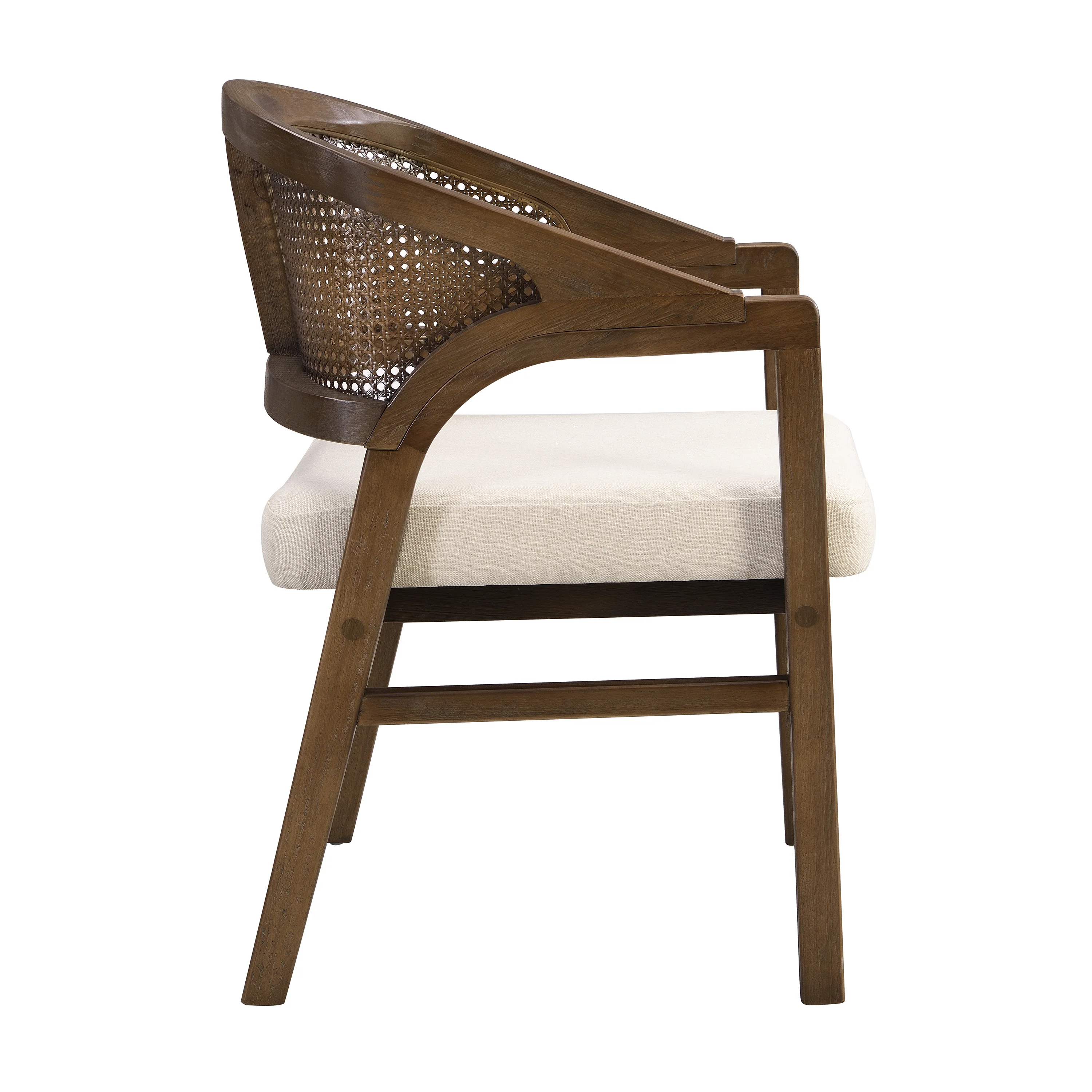 Wooden Frame Dining Chair with Rattan Back, Set of 2 - Image 33