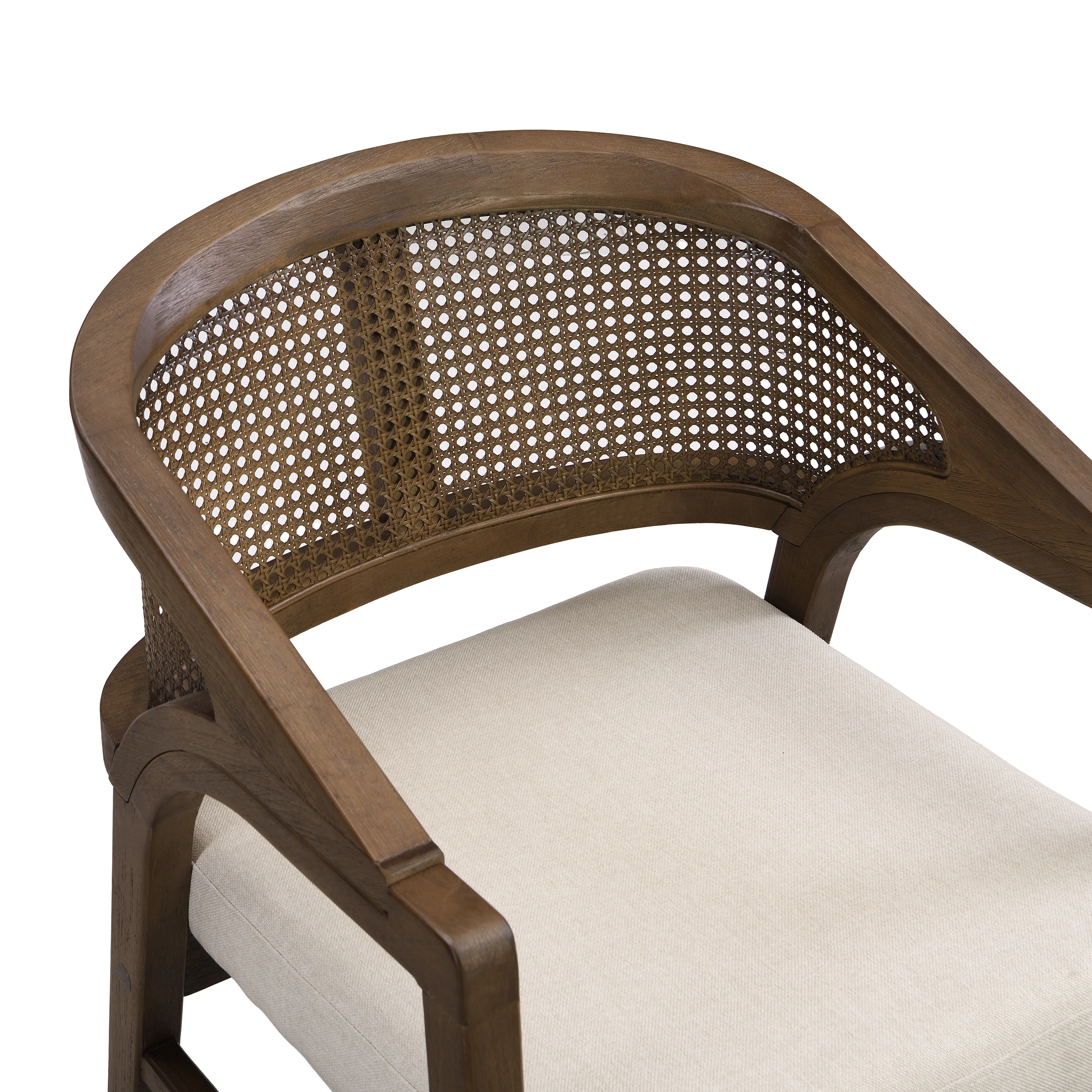 Wooden Frame Dining Chair with Rattan Back, Set of 2 - Image 35
