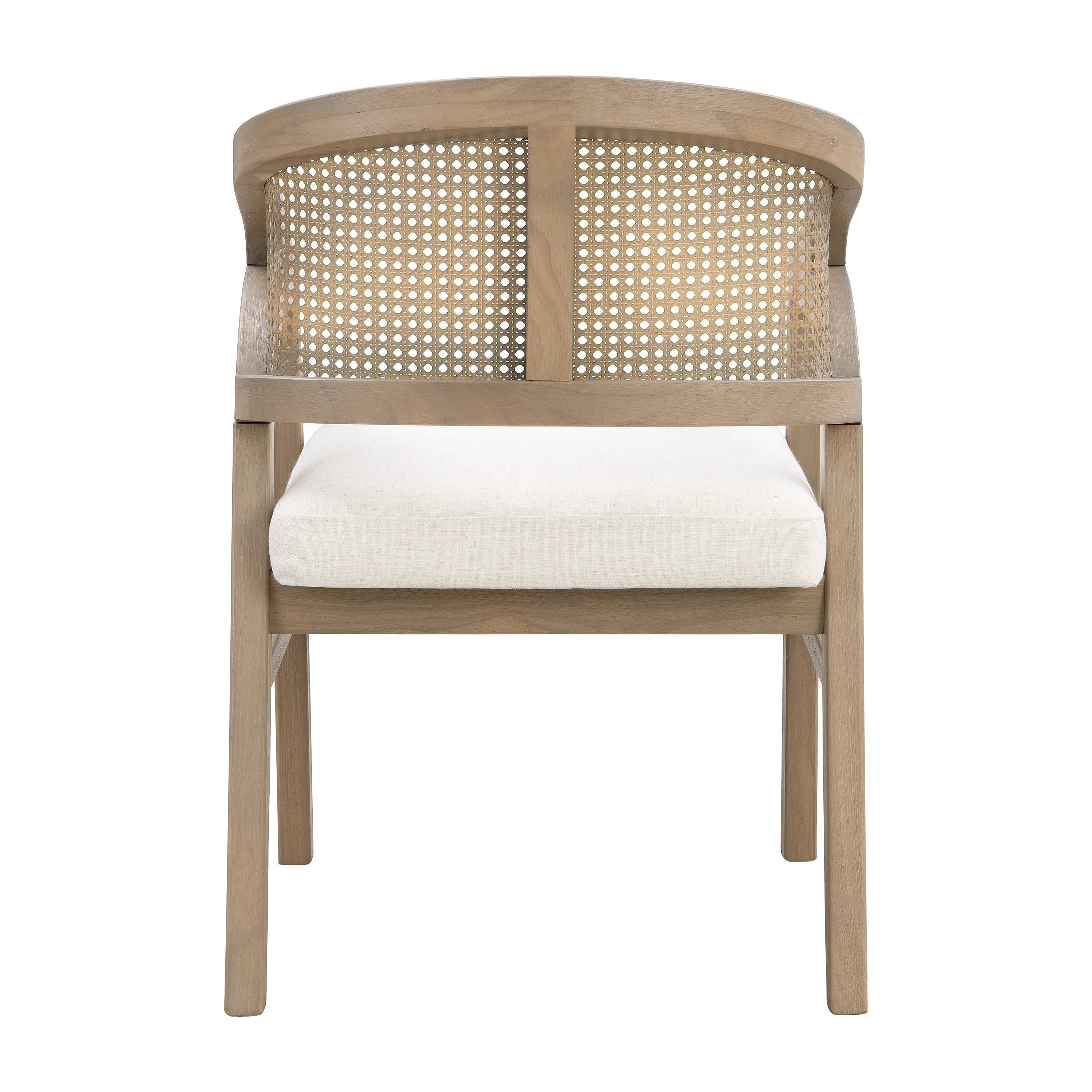 Wooden Frame Dining Chair with Rattan Back, Set of 2 - Image 9