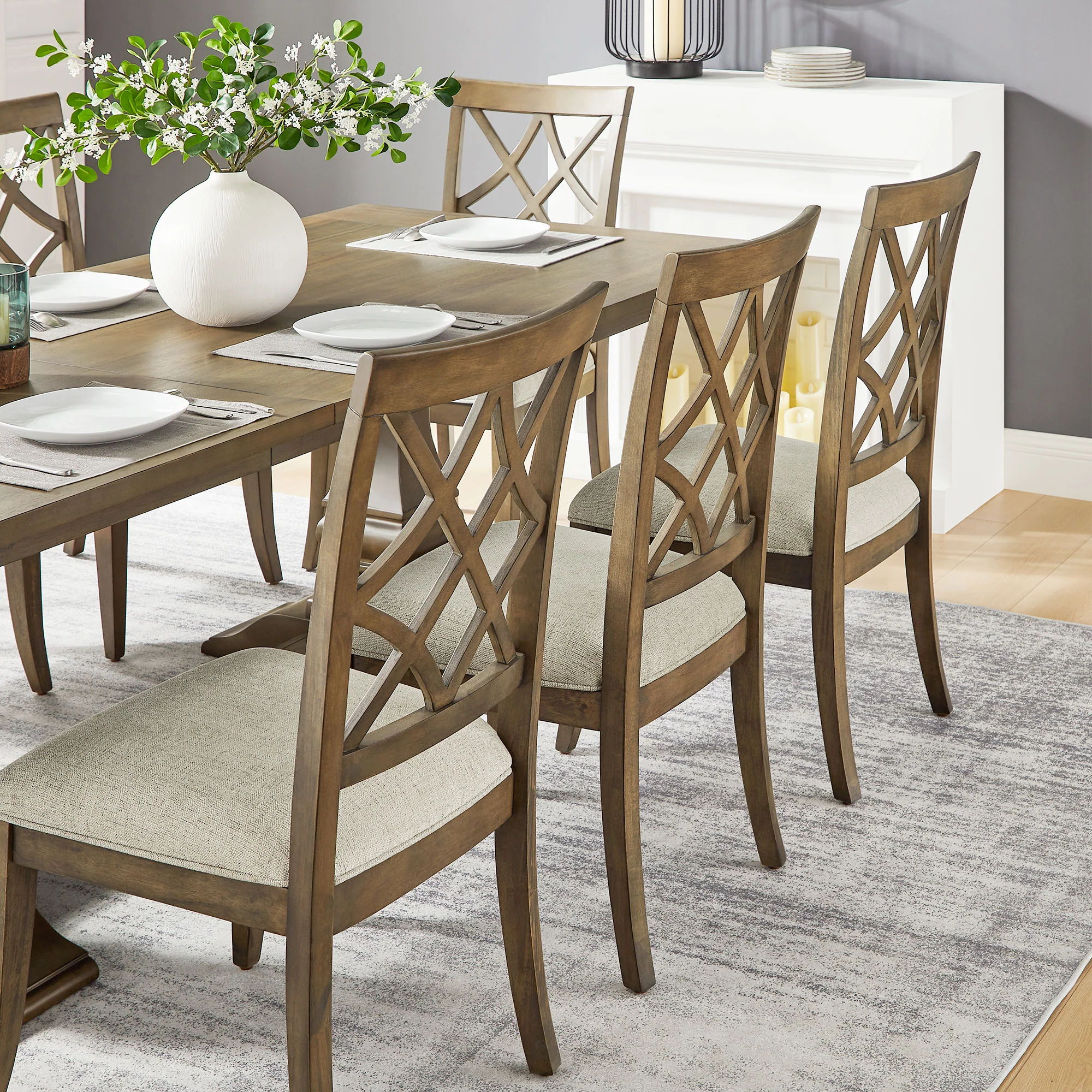 Wooden Lattice-Back Dining Chairs, Set of 2 - Image 10