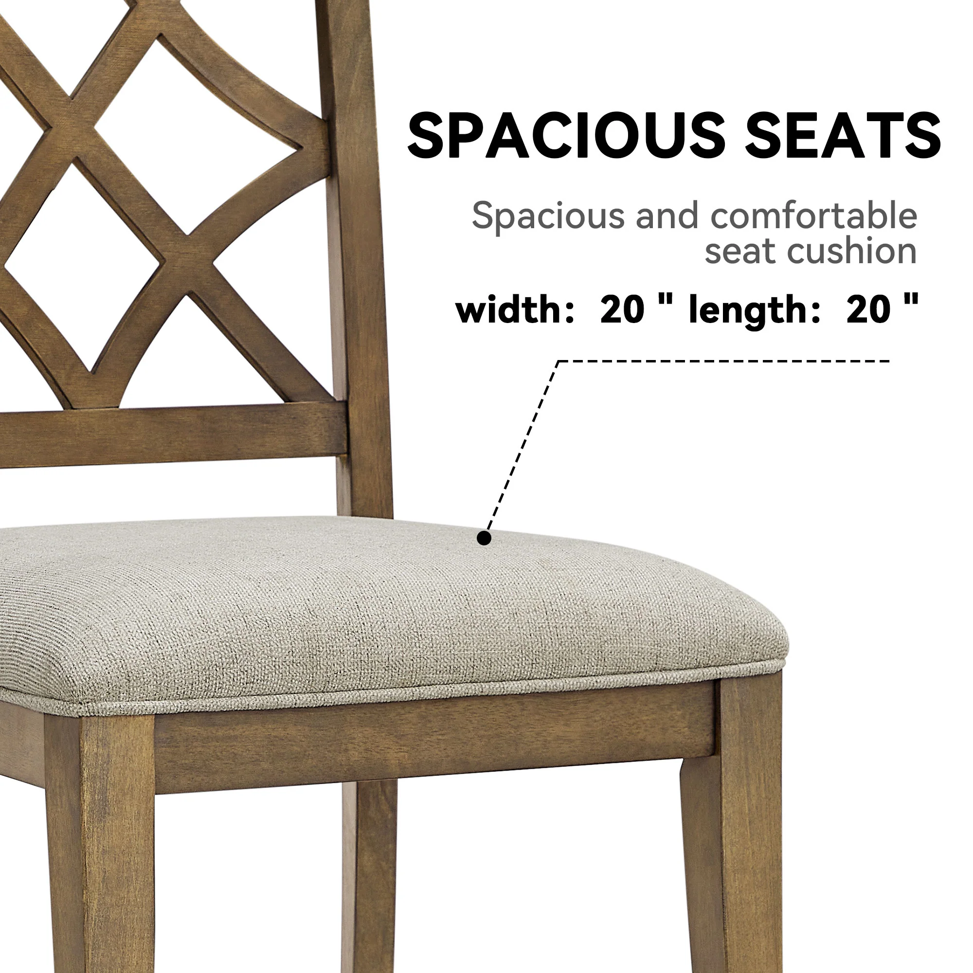 Wooden Lattice-Back Dining Chairs, Set of 2 - Image 15