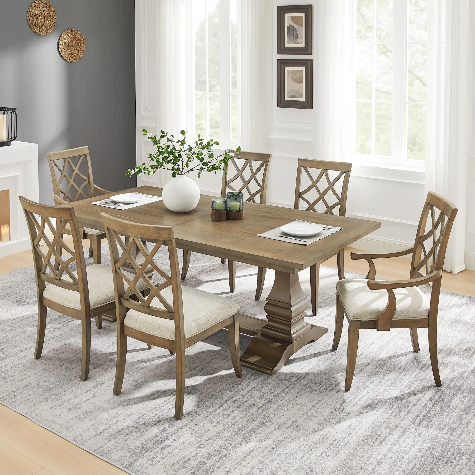 Wooden Lattice-Back Dining Chairs, Set of 2 - Image 17