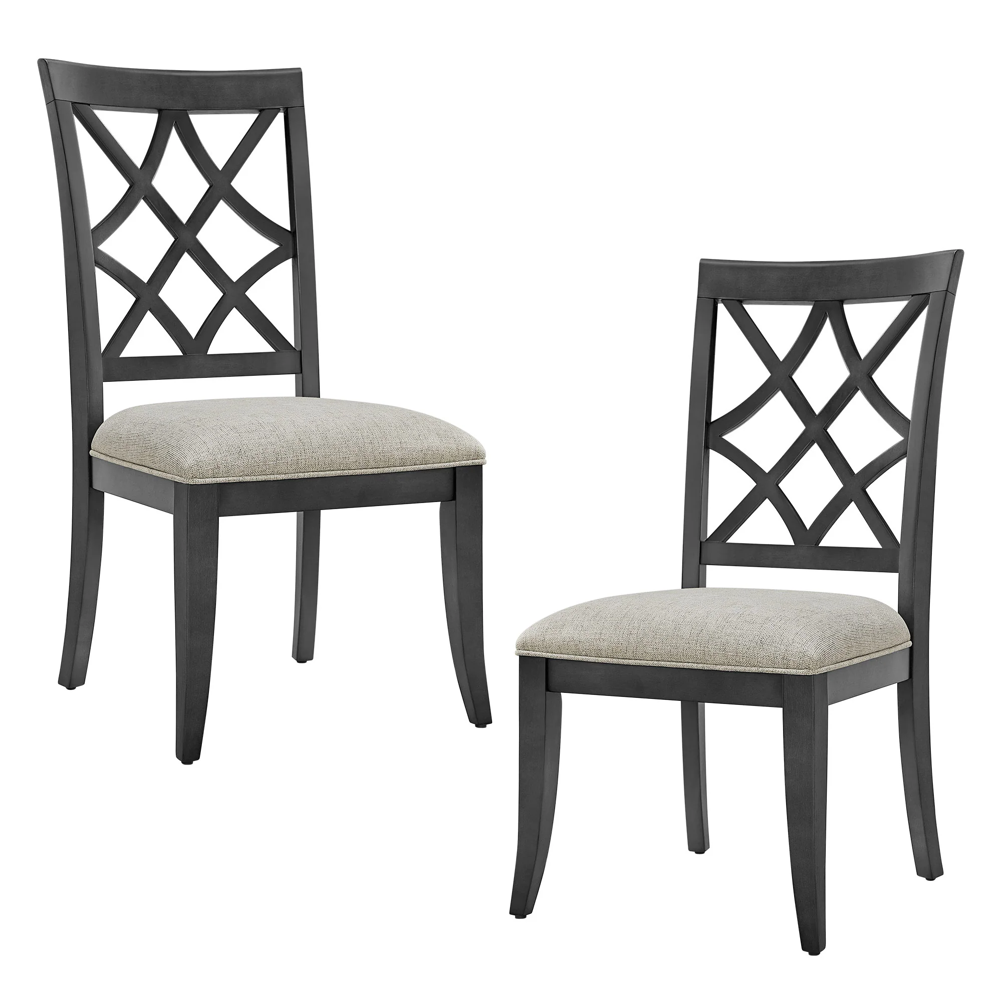 Wooden Lattice-Back Dining Chairs, Set of 2 - Image 4