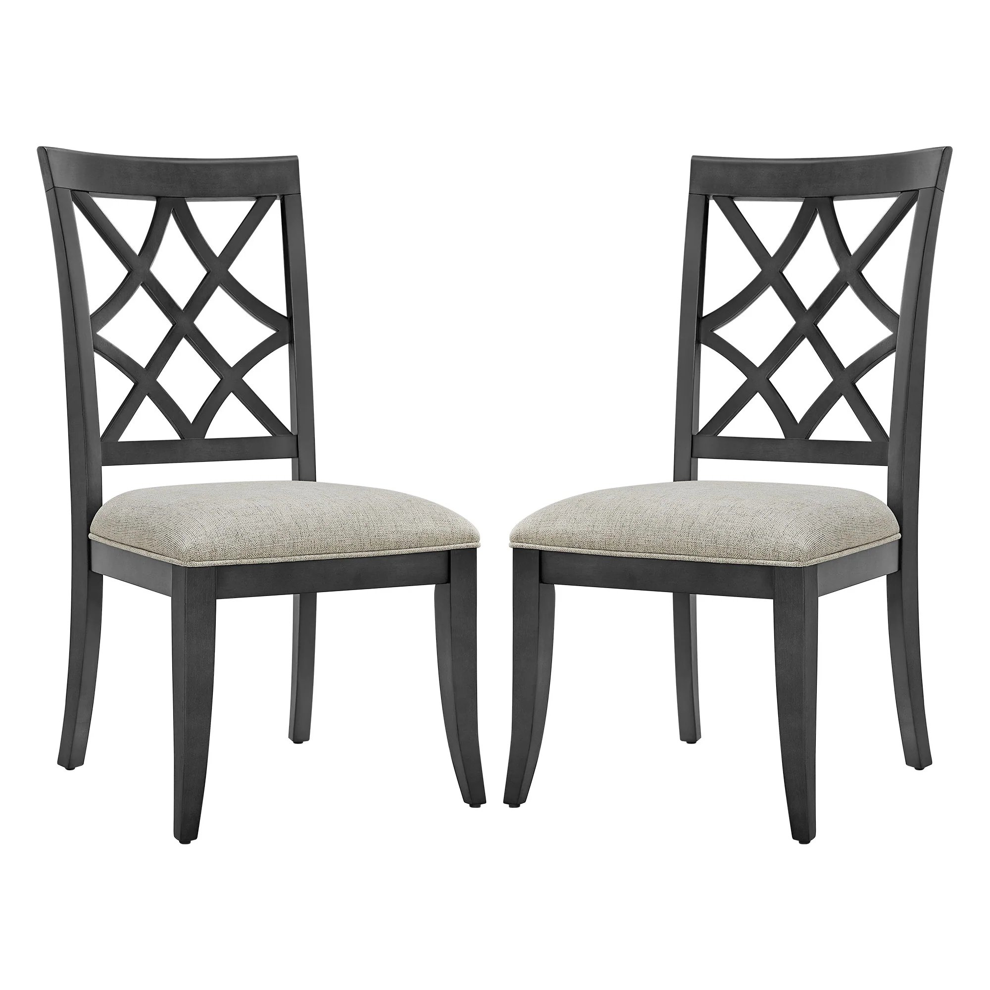 Wooden Lattice-Back Dining Chairs, Set of 2 - Image 5