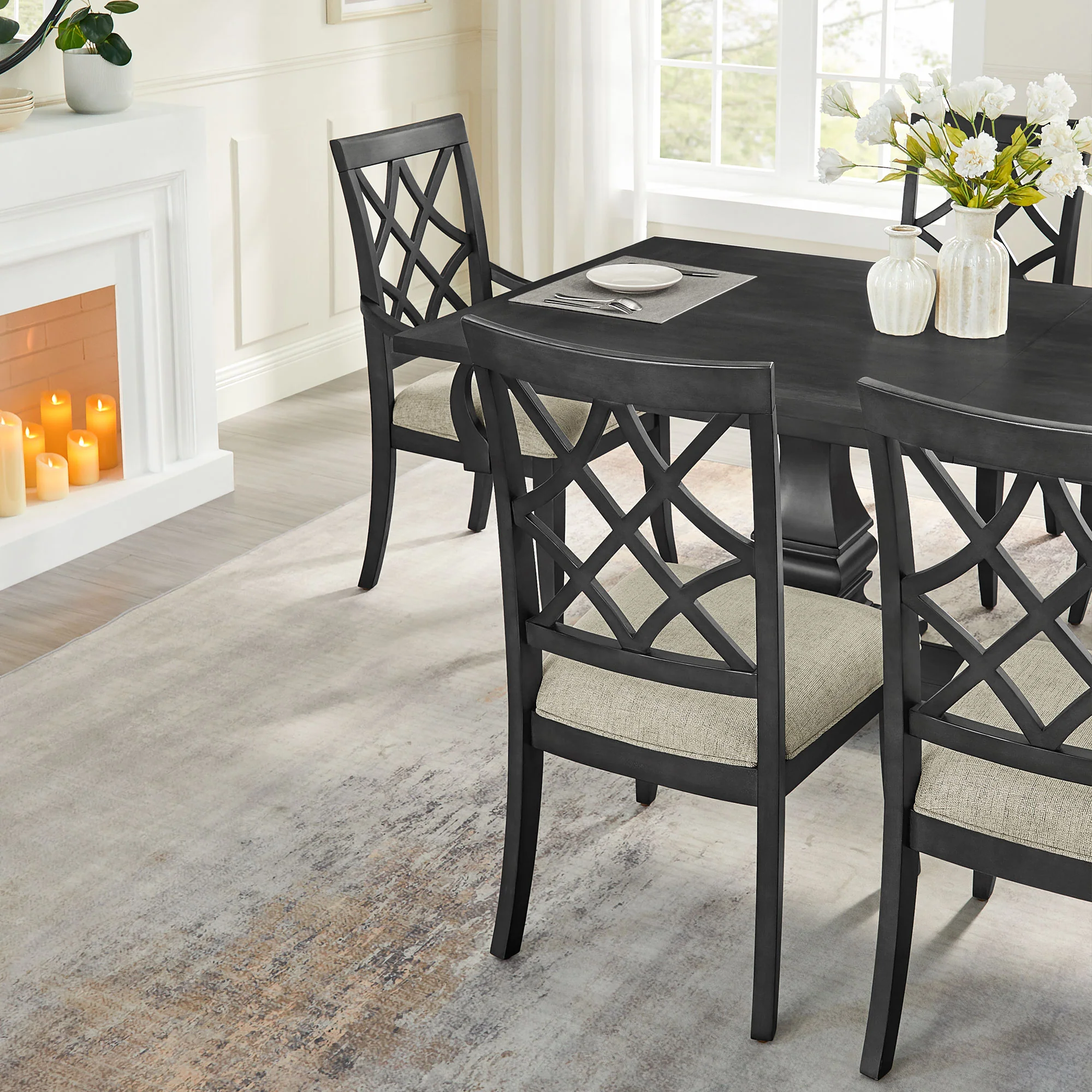 Wooden Lattice-Back Dining Chairs, Set of 2 - Image 7