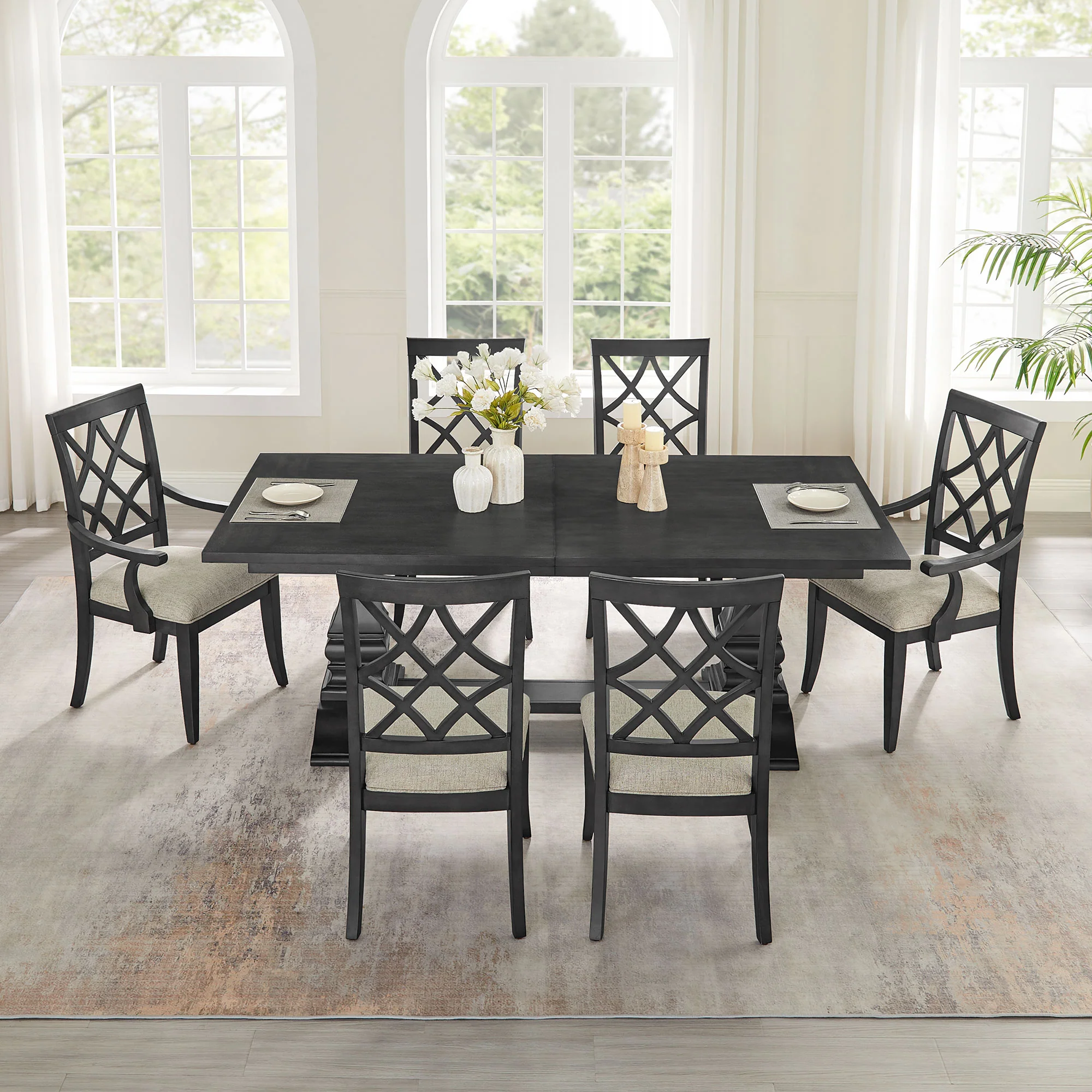 Wooden Lattice-Back Dining Chairs, Set of 2 - Image 8