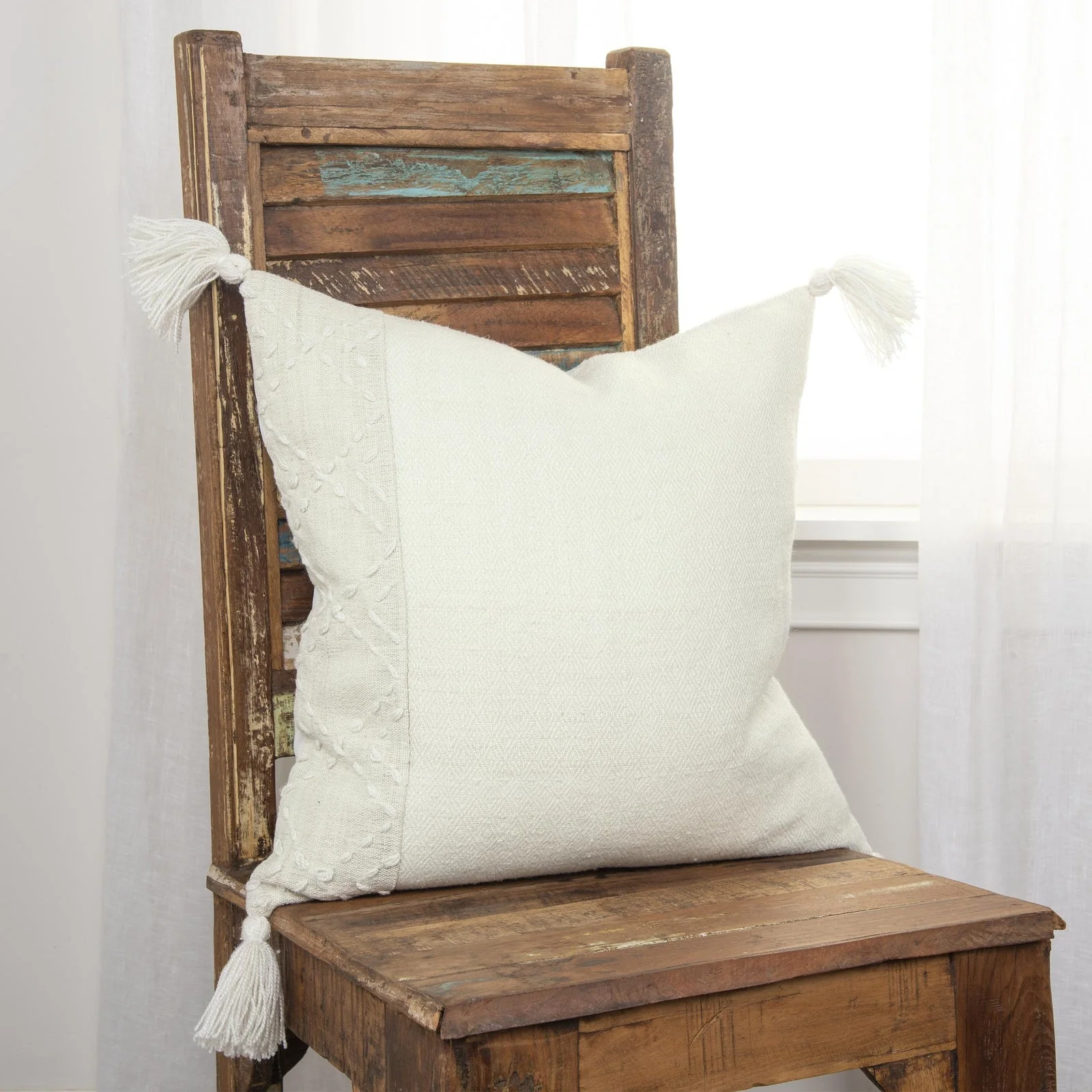 Woven Color Block Decorative Throw Pillow - Image 10