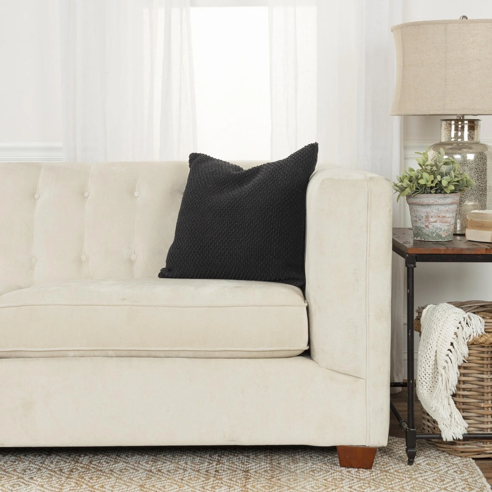 Woven Cotton Solid Decorative Throw Pillow - Image 5