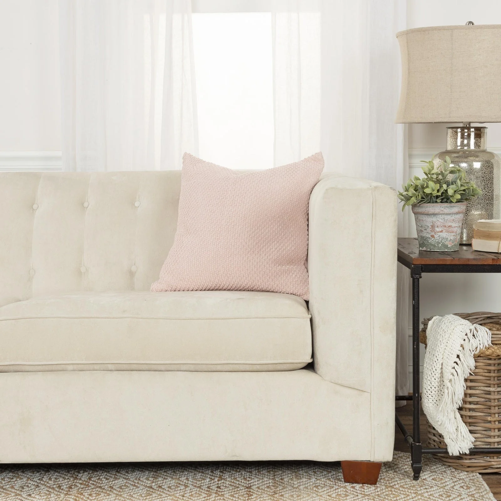 Woven Cotton Solid Decorative Throw Pillow - Image 7