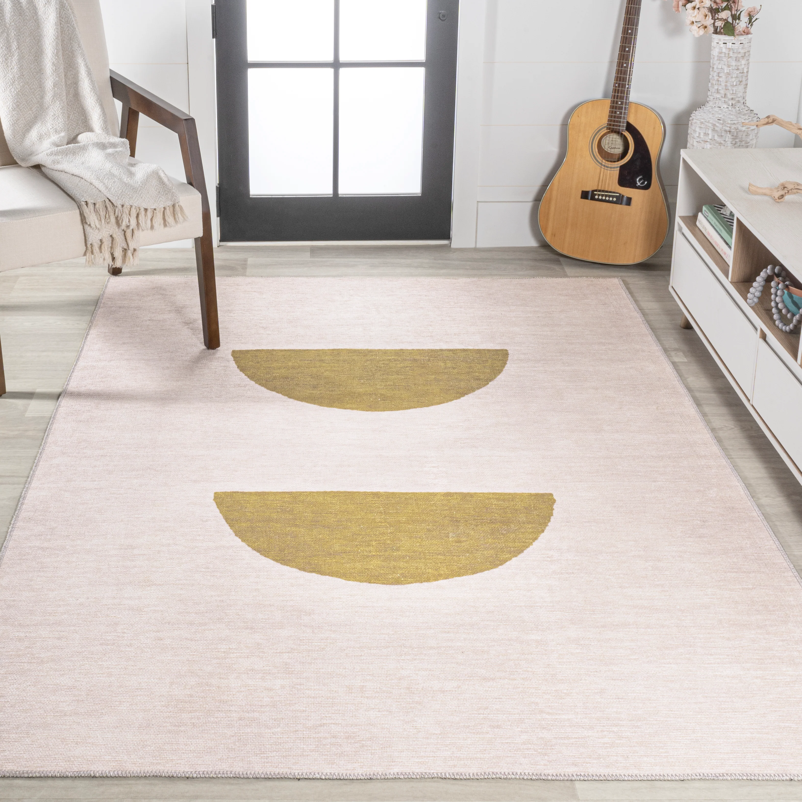 Luola Minimalist Geometric Machine-Washable Area Rug - Image 11