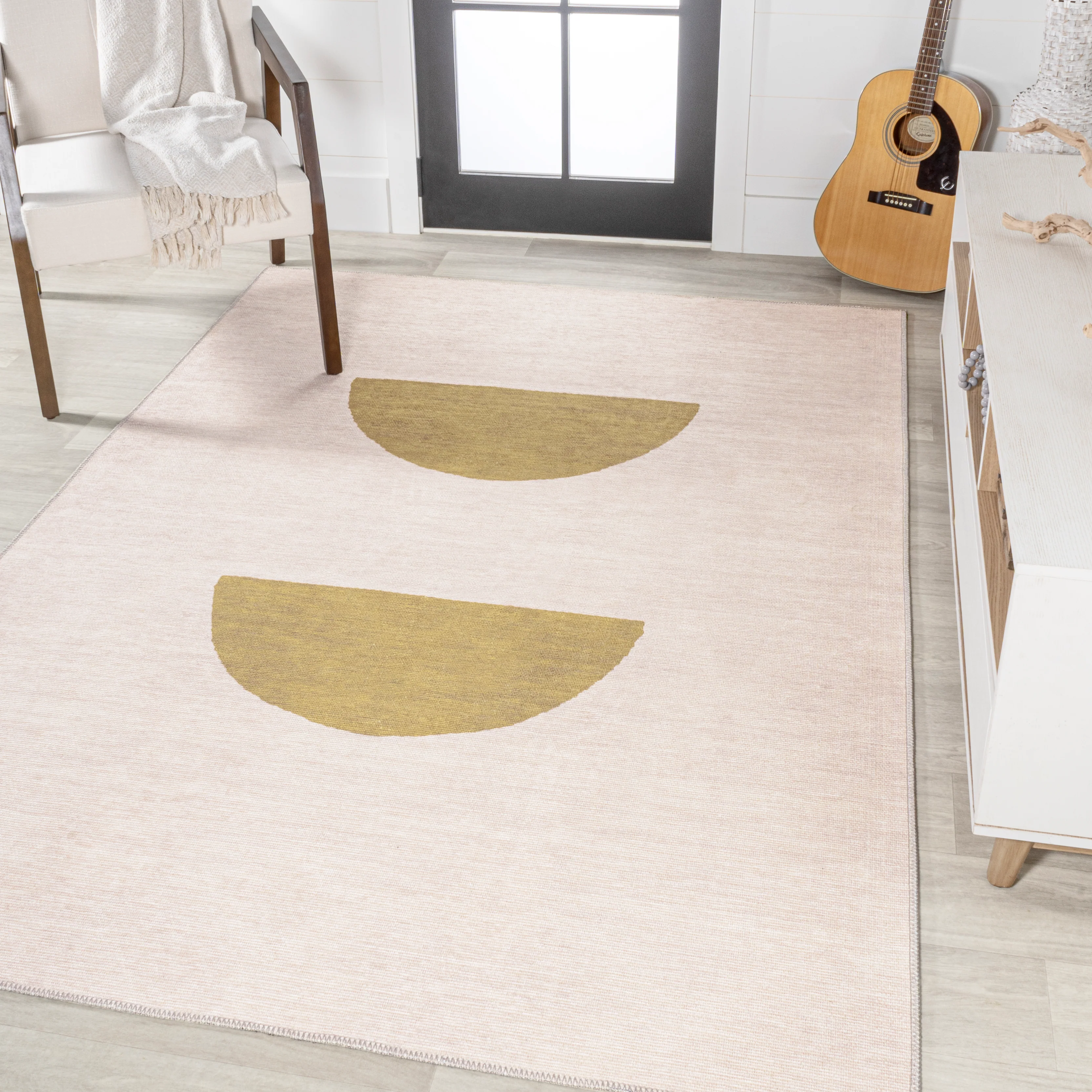 Luola Minimalist Geometric Machine-Washable Area Rug - Image 12
