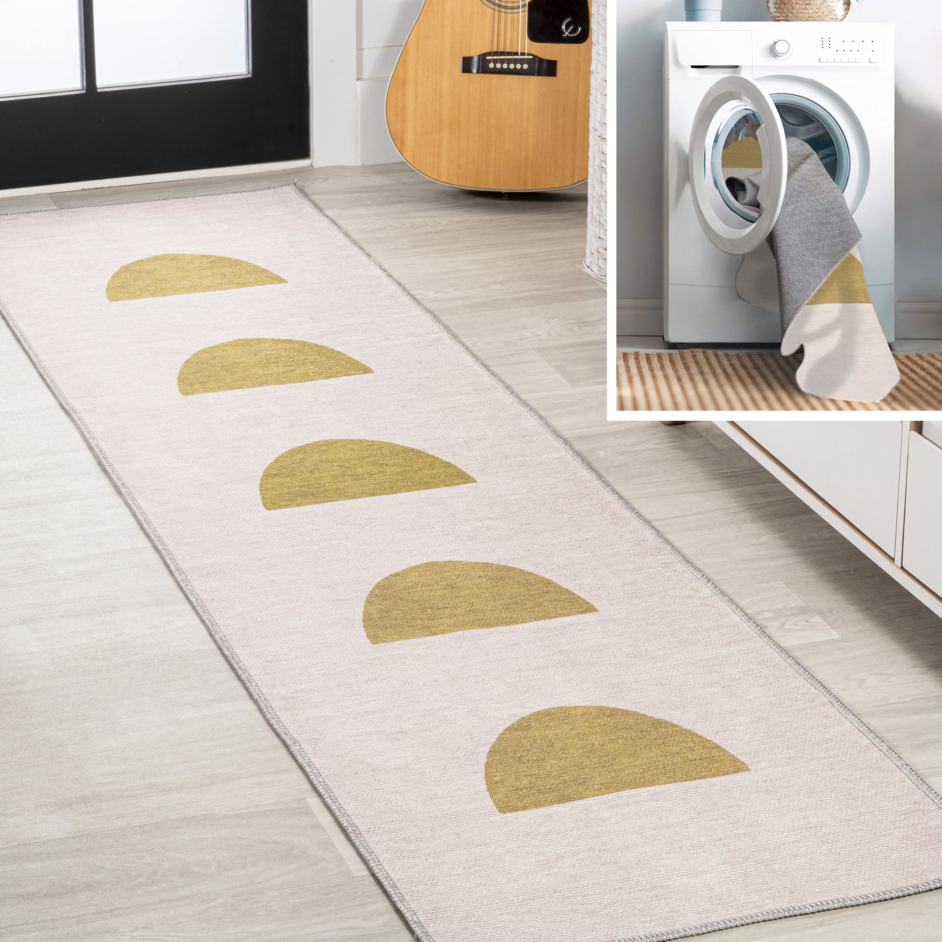 Luola Minimalist Geometric Machine-Washable Area Rug - Image 5