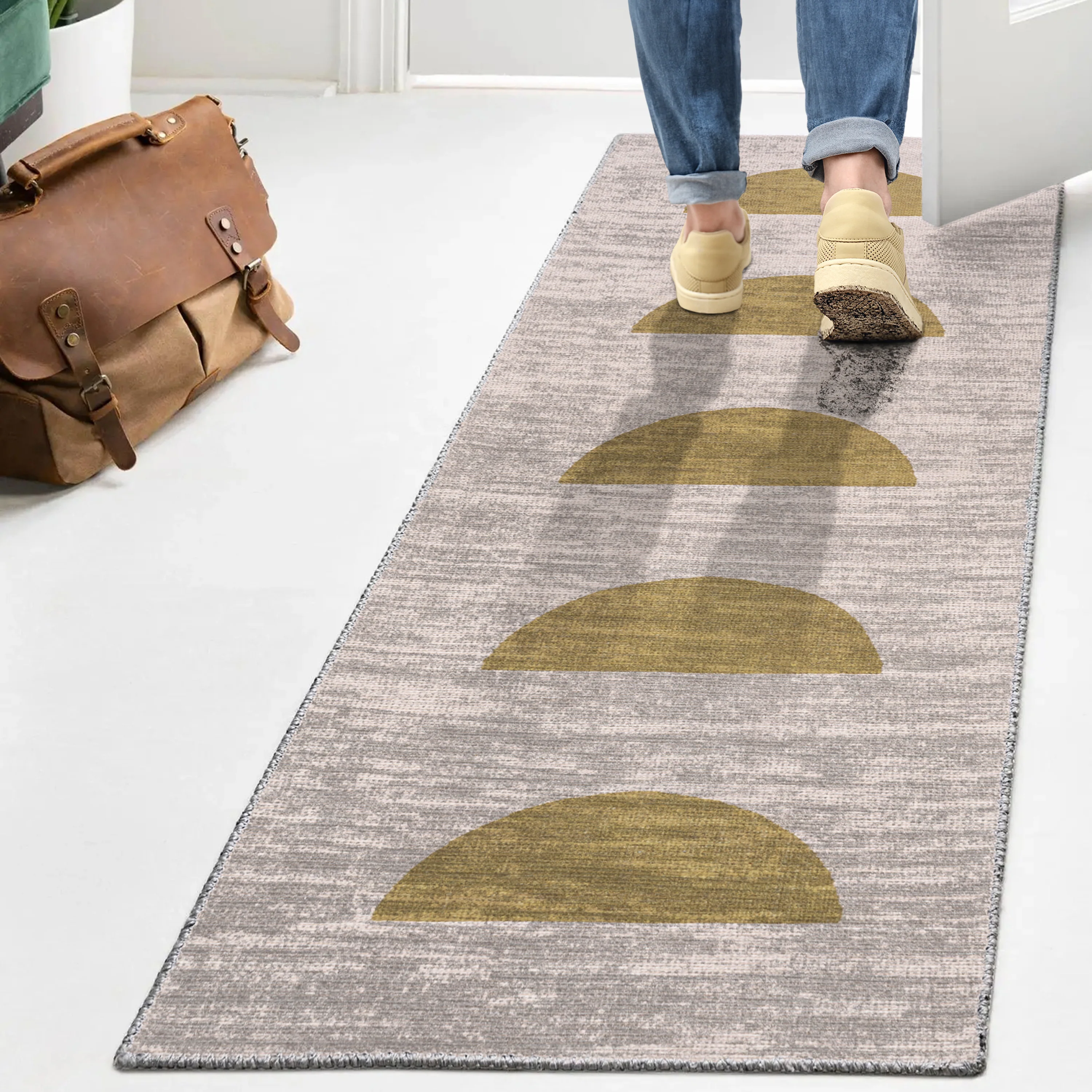 Luola Minimalist Geometric Machine-Washable Area Rug - Image 7