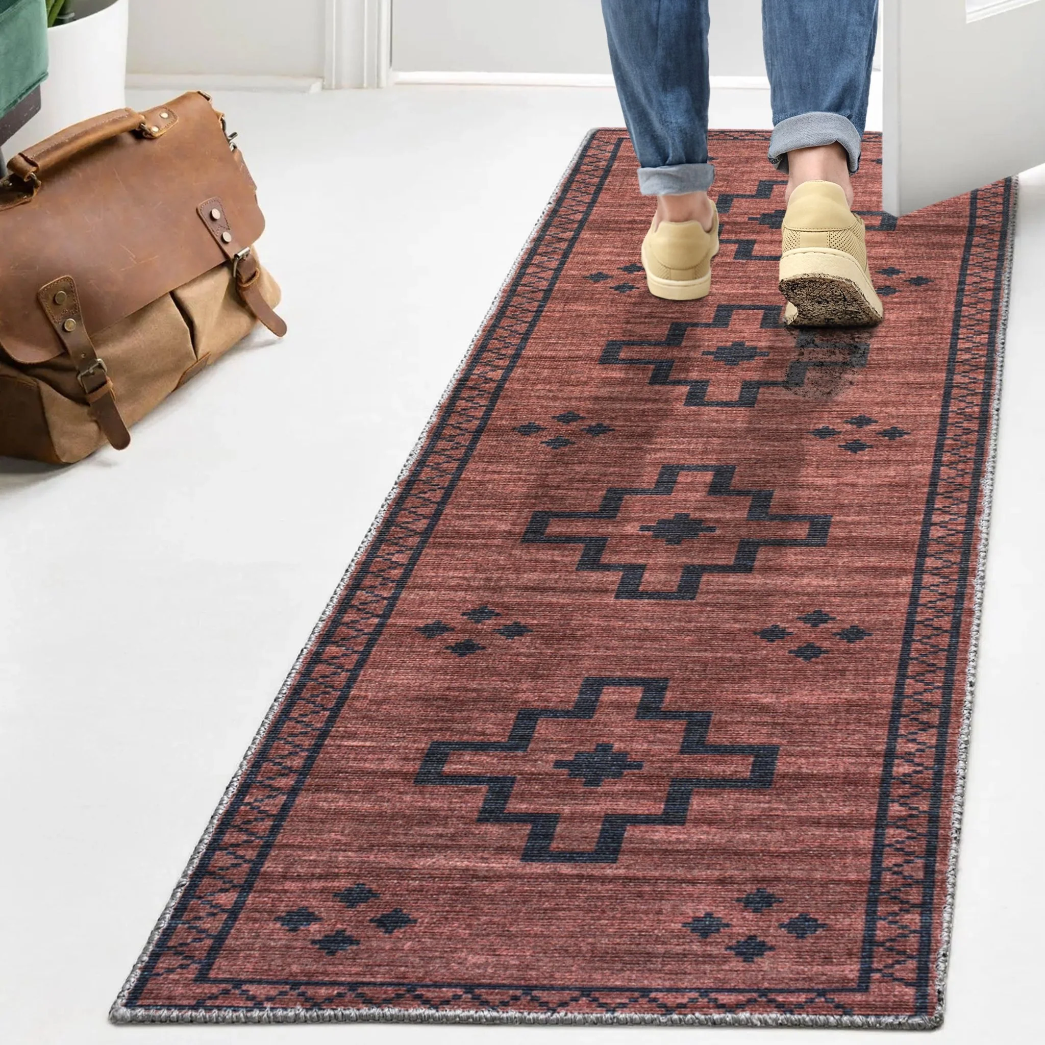 Korsa Geometric Medallion Machine-Washable Area Rug - Image 11