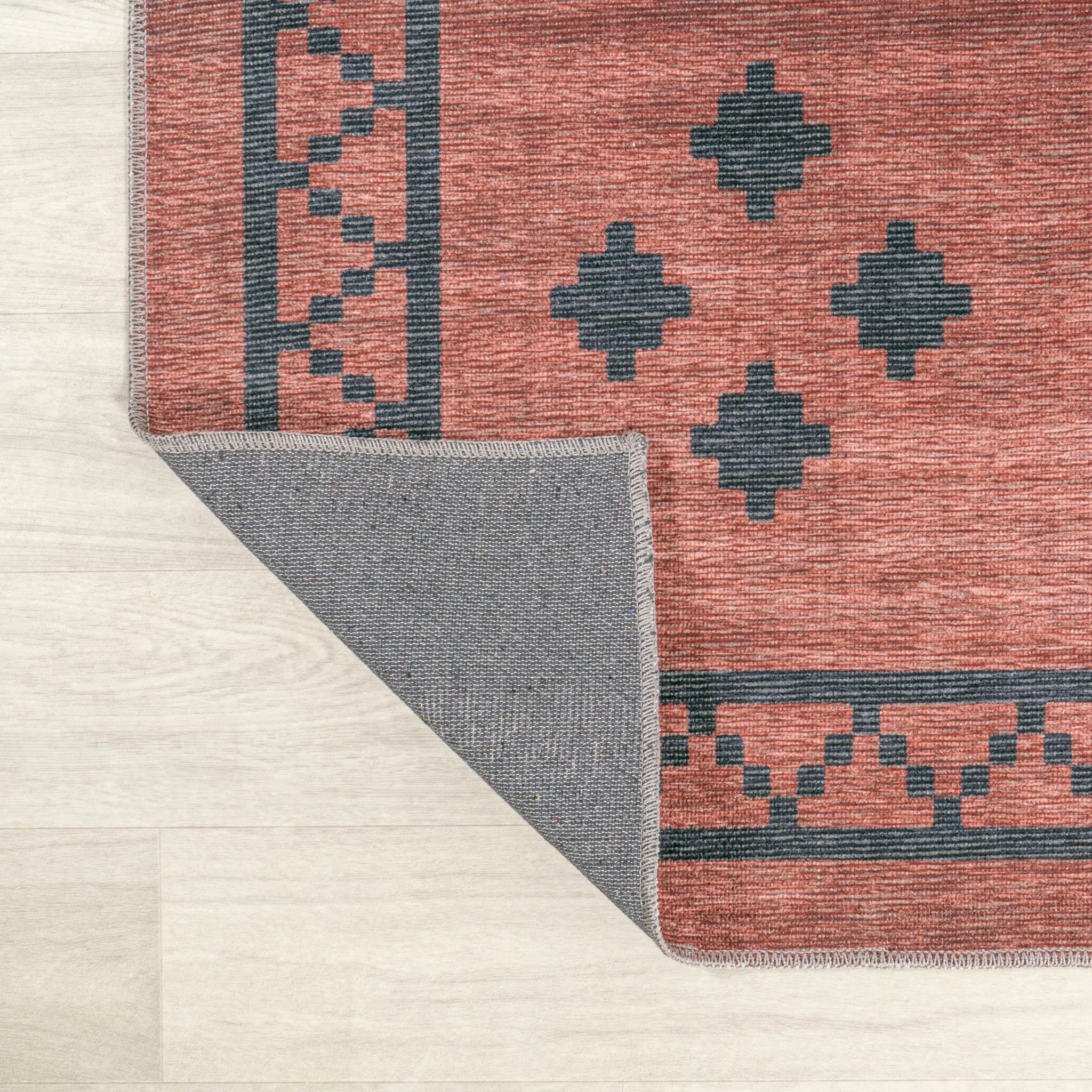 Korsa Geometric Medallion Machine-Washable Area Rug - Image 8