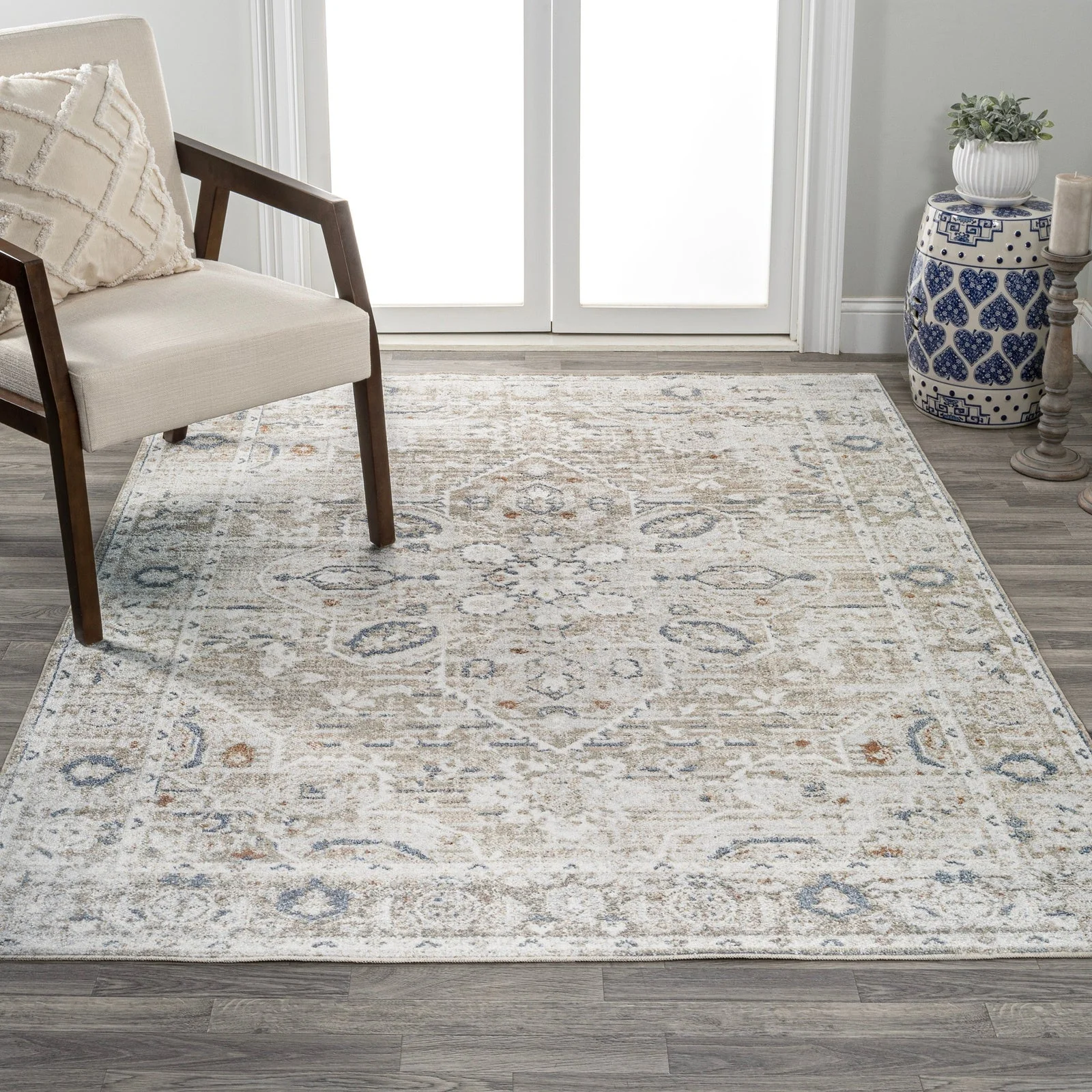 Shaii Global Medallion Low-Pile Machine-Washable Area Rug - Image 13