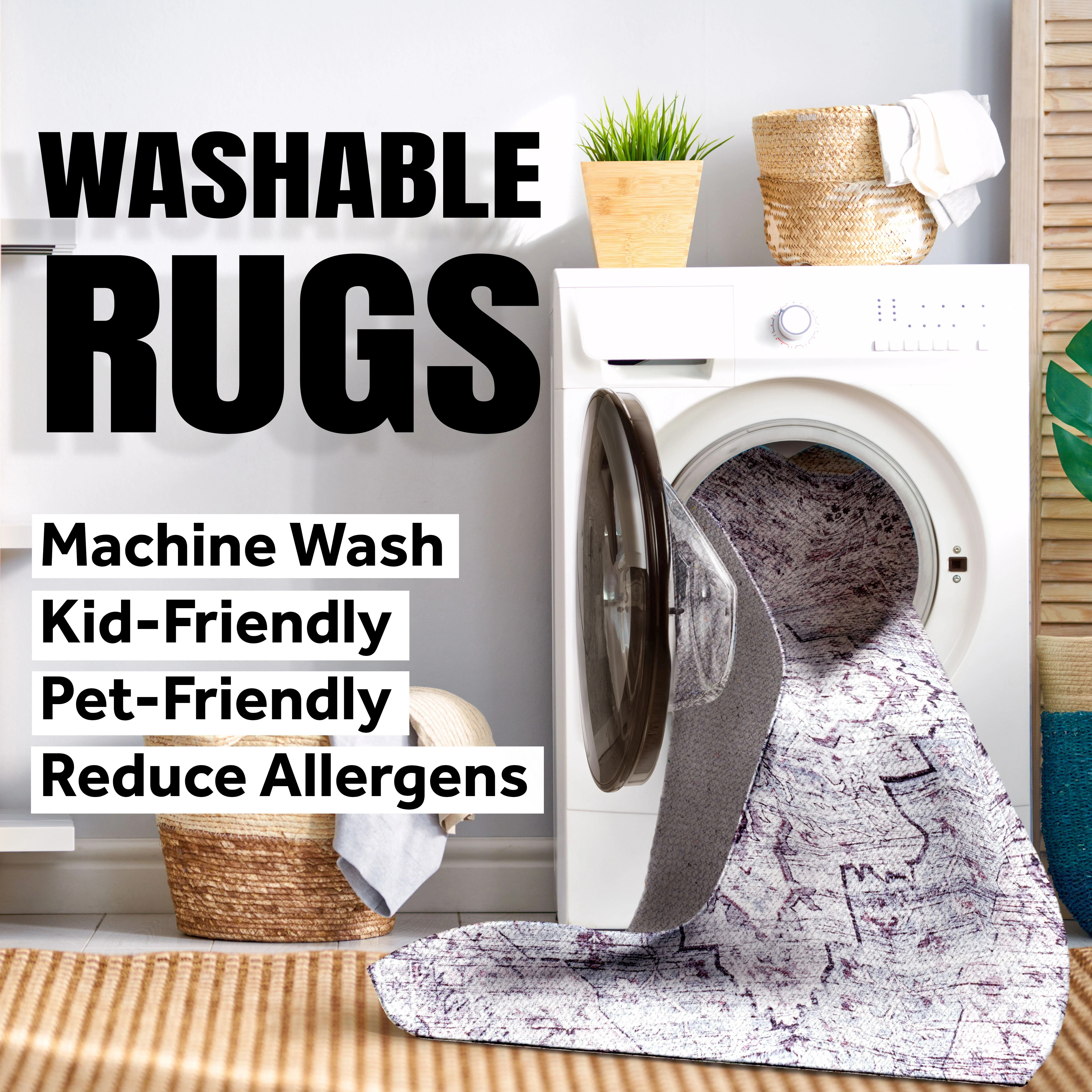 Shaii Global Medallion Low-Pile Machine-Washable Area Rug - Image 22