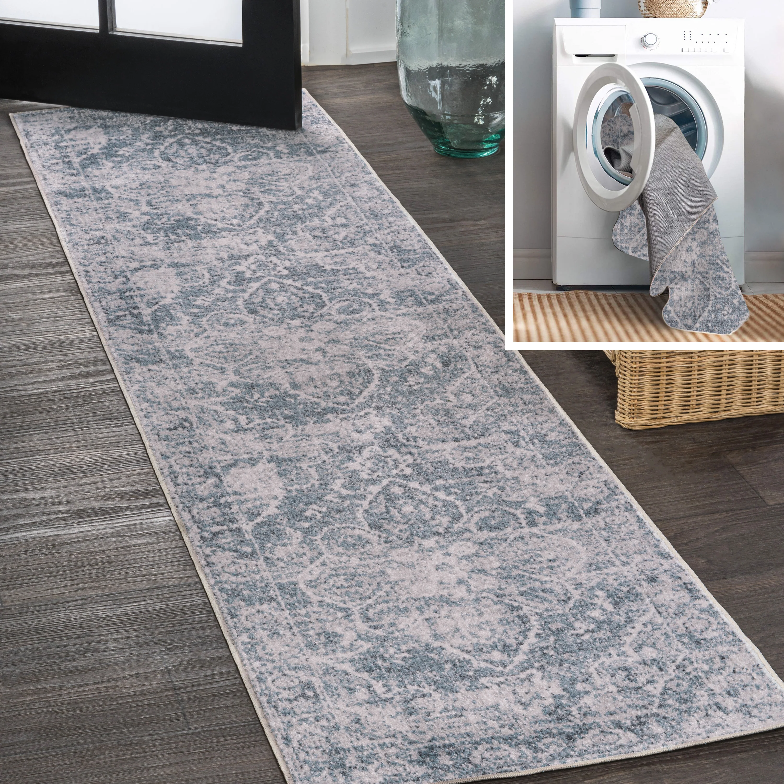 Shaii Global Medallion Low-Pile Machine-Washable Area Rug - Image 24