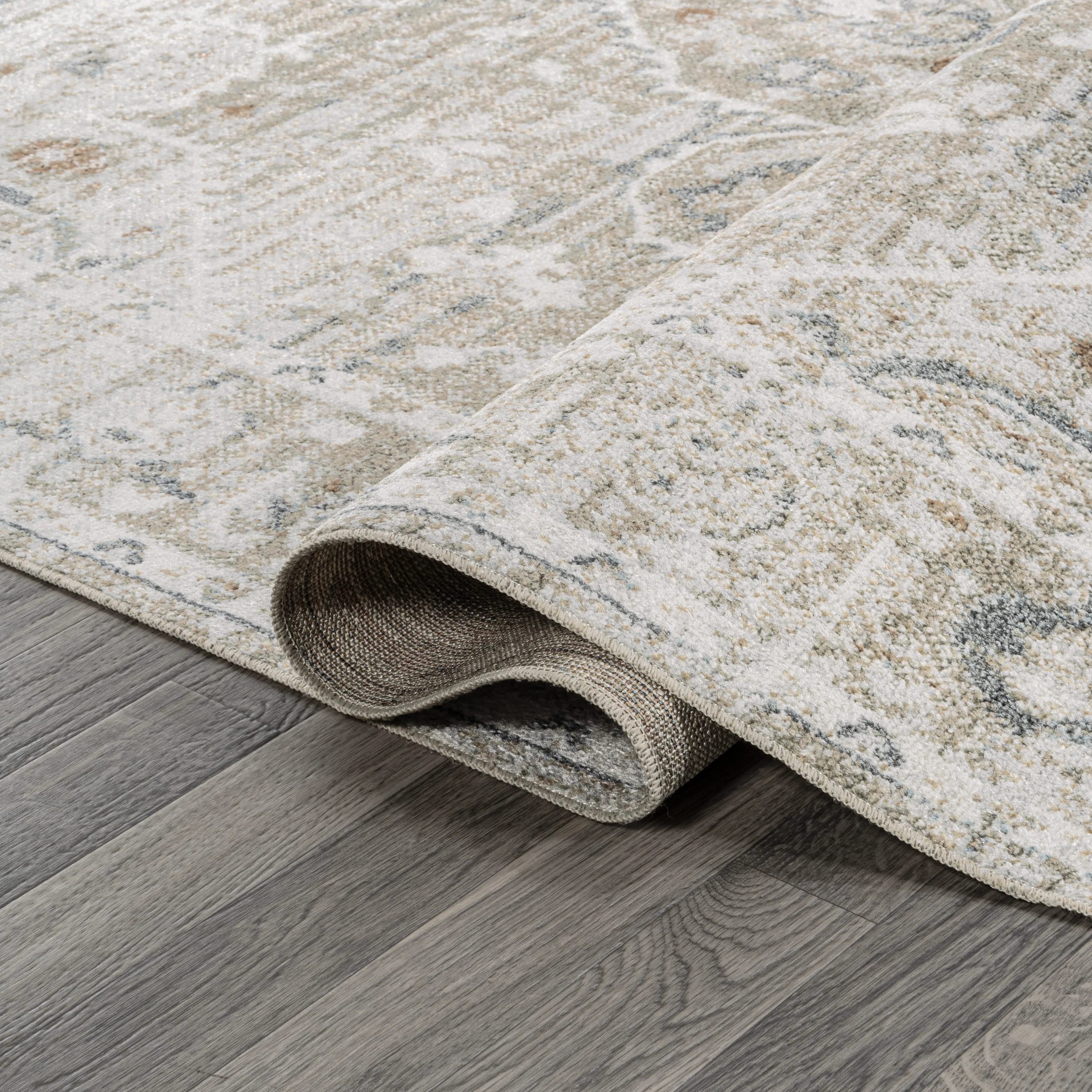Shaii Global Medallion Low-Pile Machine-Washable Area Rug - Image 31