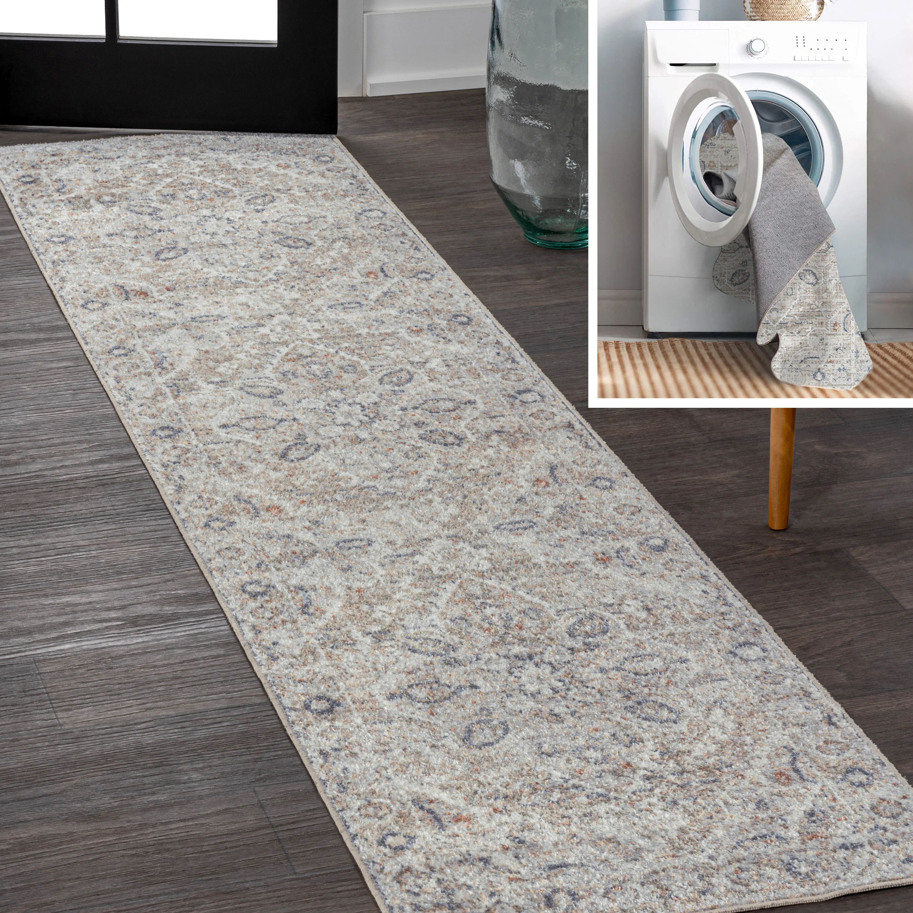 Shaii Global Medallion Low-Pile Machine-Washable Area Rug - Image 40