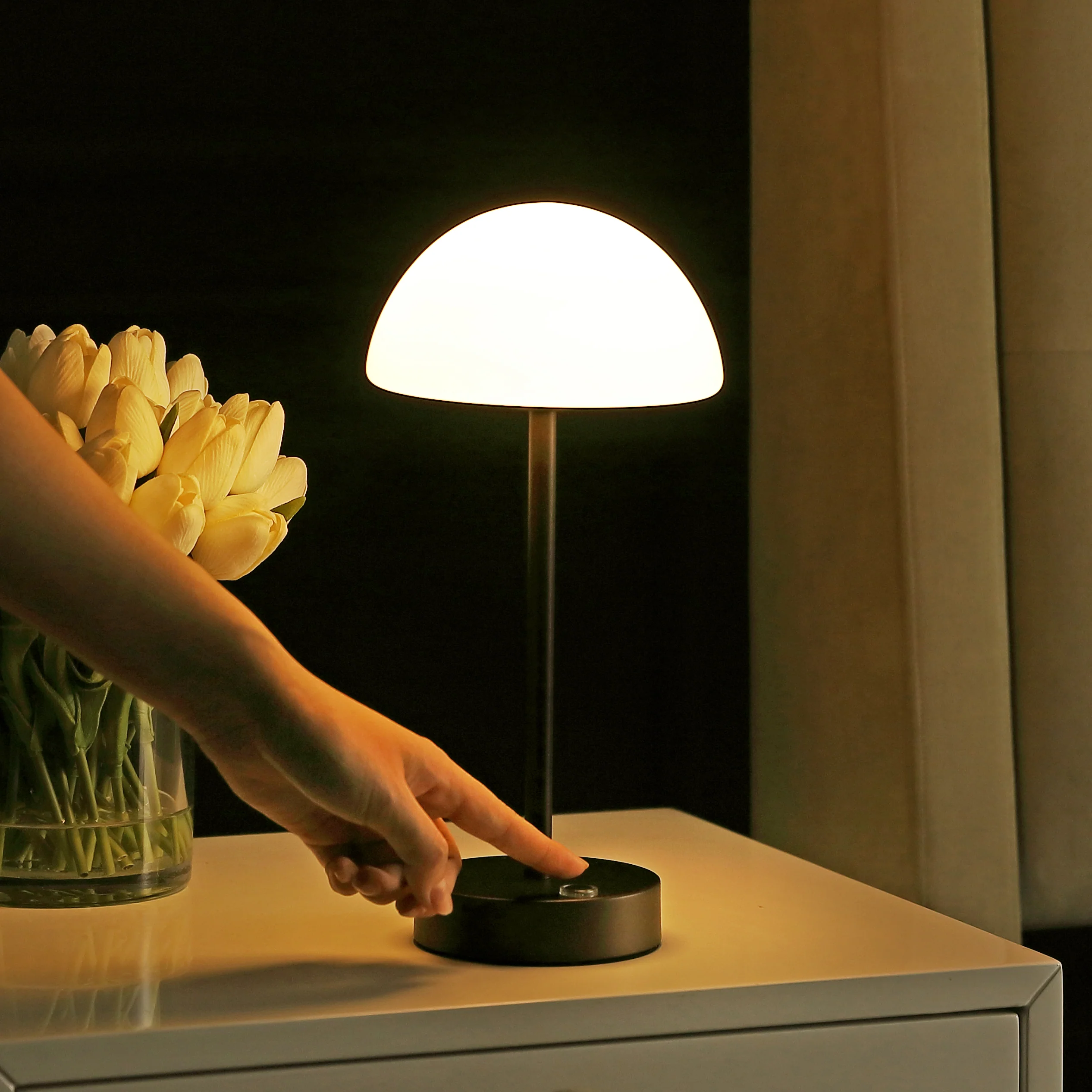 Xavier Modern Minimalist Iron Rechargeable Integrated Portable LED Table Lamp - Image 10