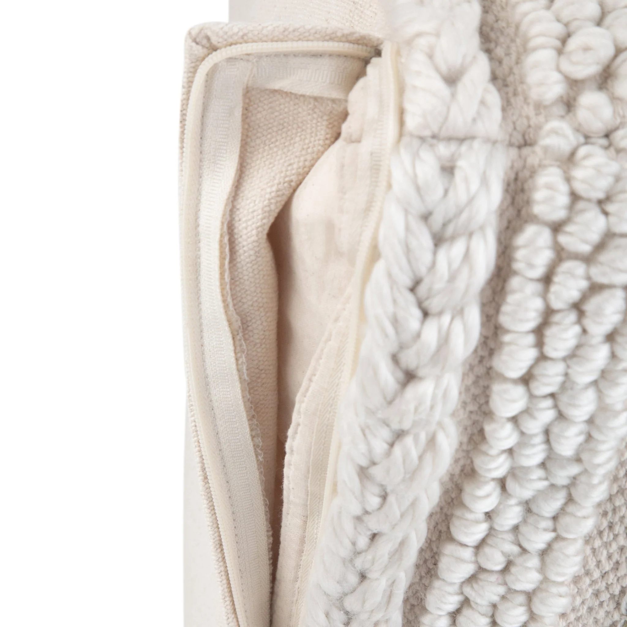 Zenarique Handcrafted Cotton Woven Pinstripe Pouf - Image 5